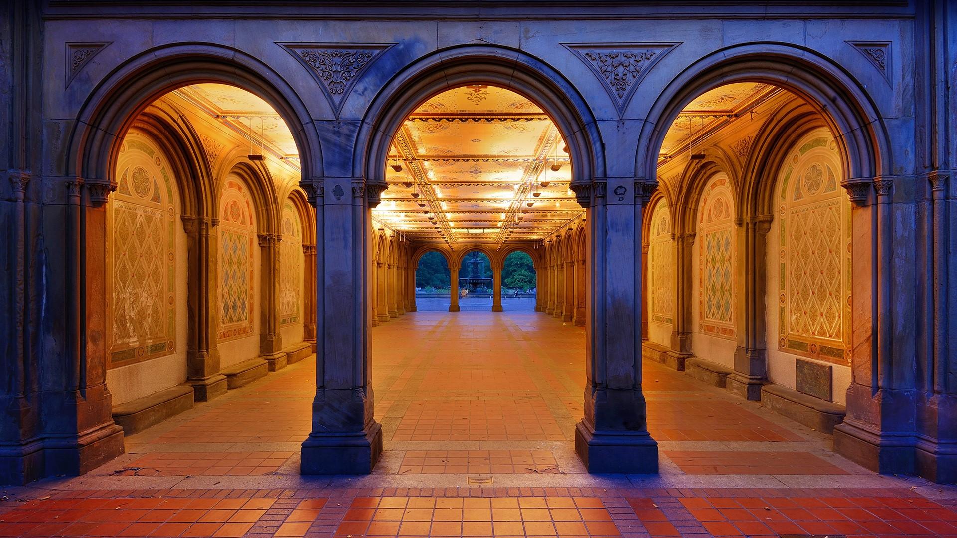 1920x1080 Bethesda Terrace pedestrian underpass, Central Park, Manhattan, New York City, USA. Windows 10 Spotlight Image
