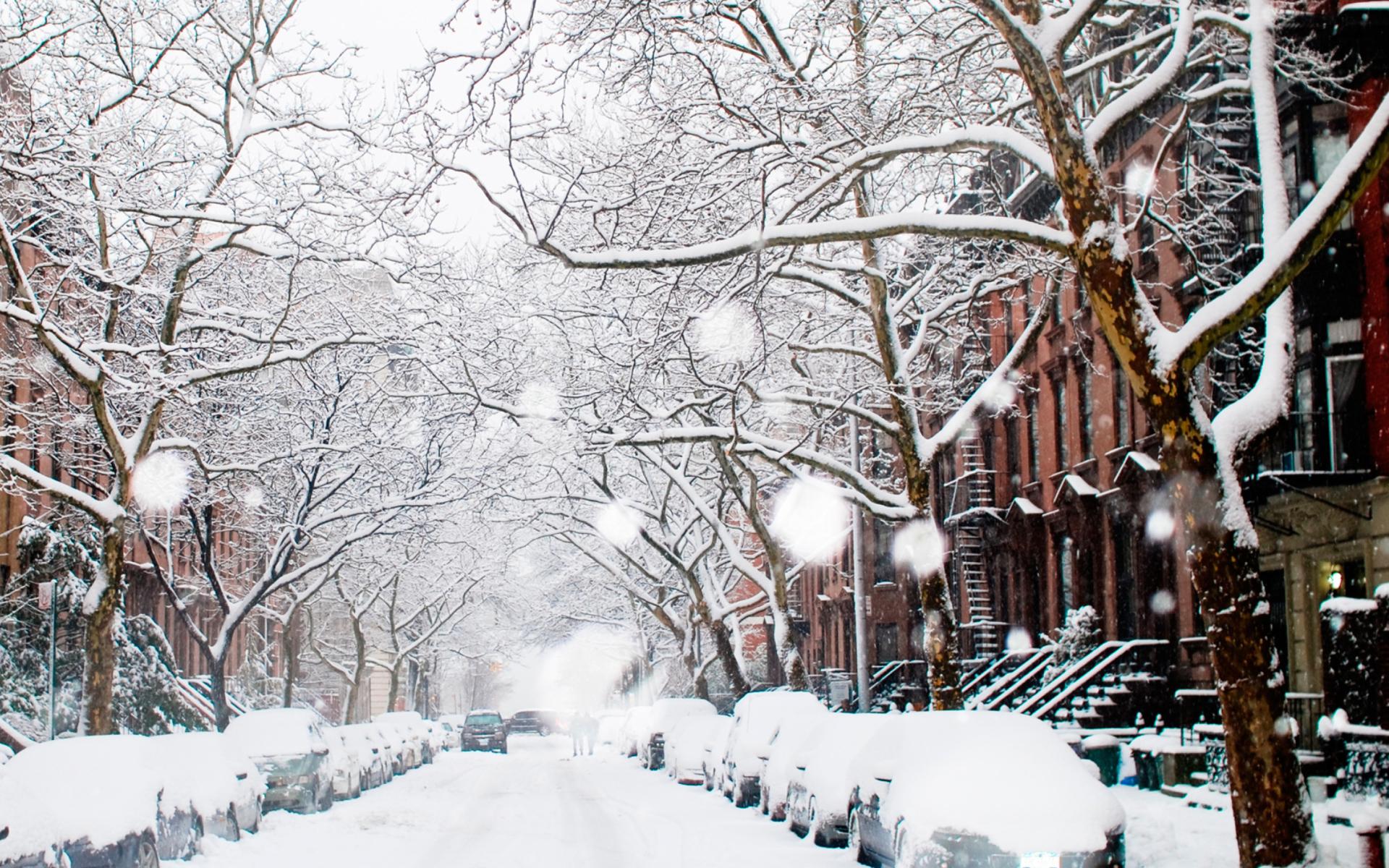 1920x1200 Winter On New York Streets Wallpaper for 1920x1200
