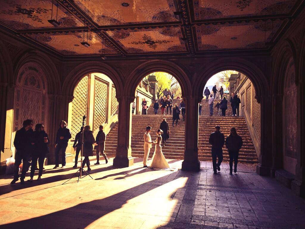 1024x768 true love carries on / Bethesda Fountain in Central Park & Chuck Photo