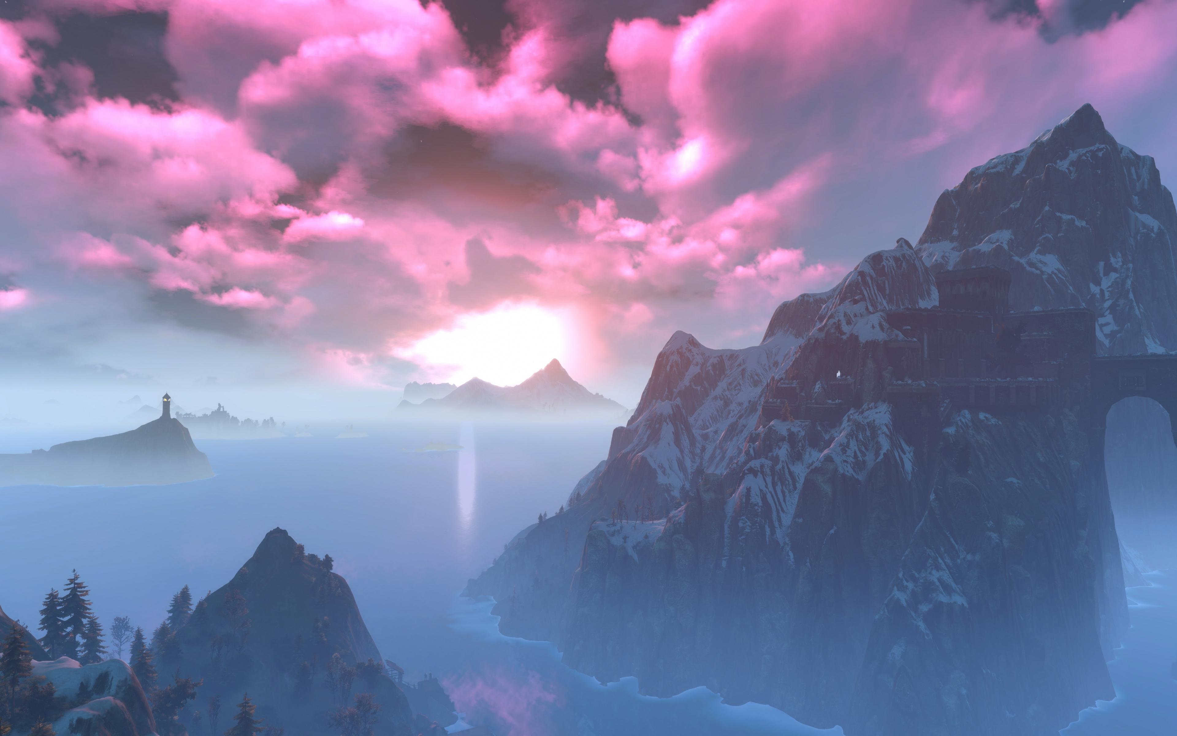 3840x2400 Mountains, The Witcher Witcher 3 Wallpaper 4k