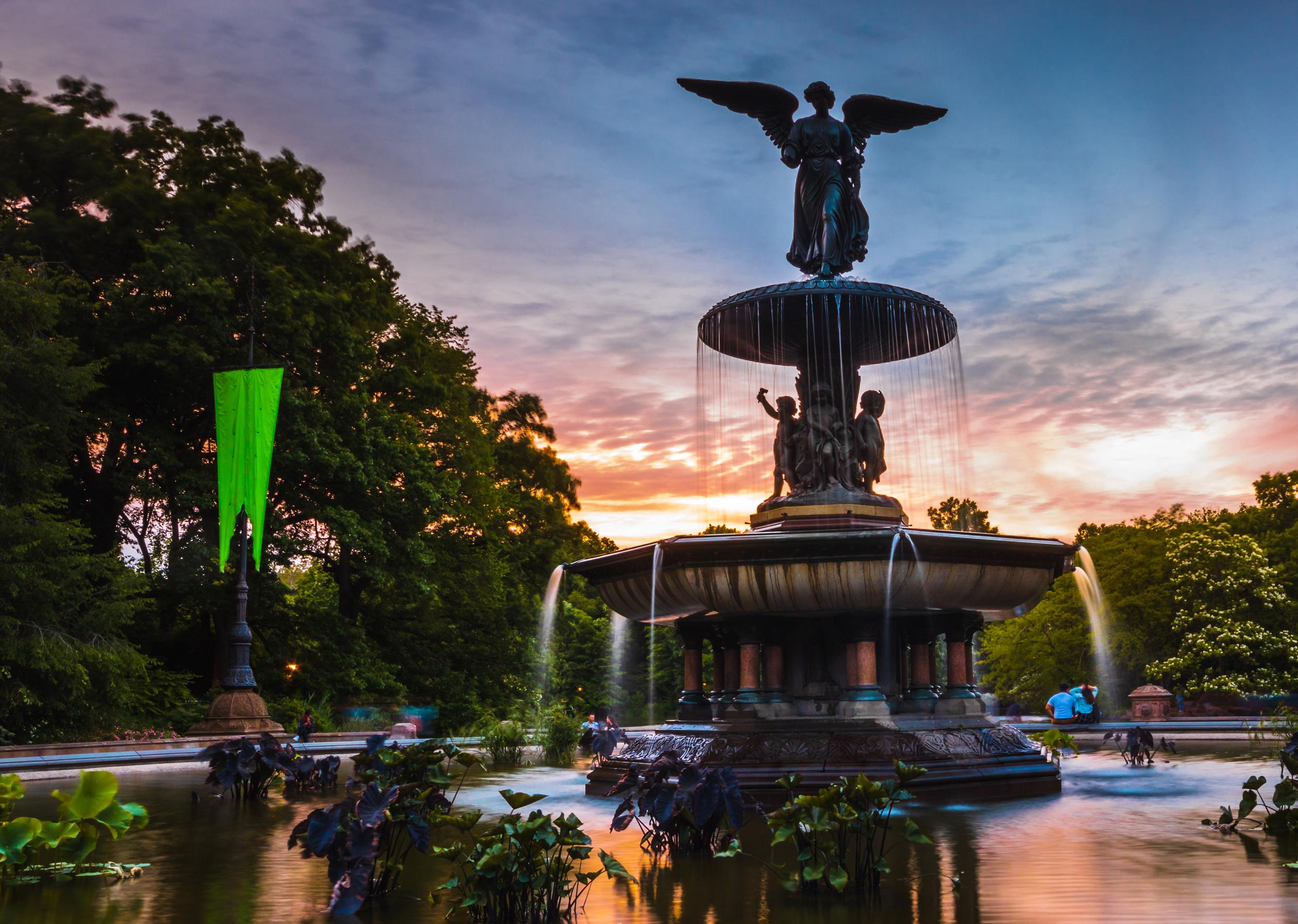 2670x1900 Image New York City USA Fountains Bethesda Fountain Nature 2670x1900