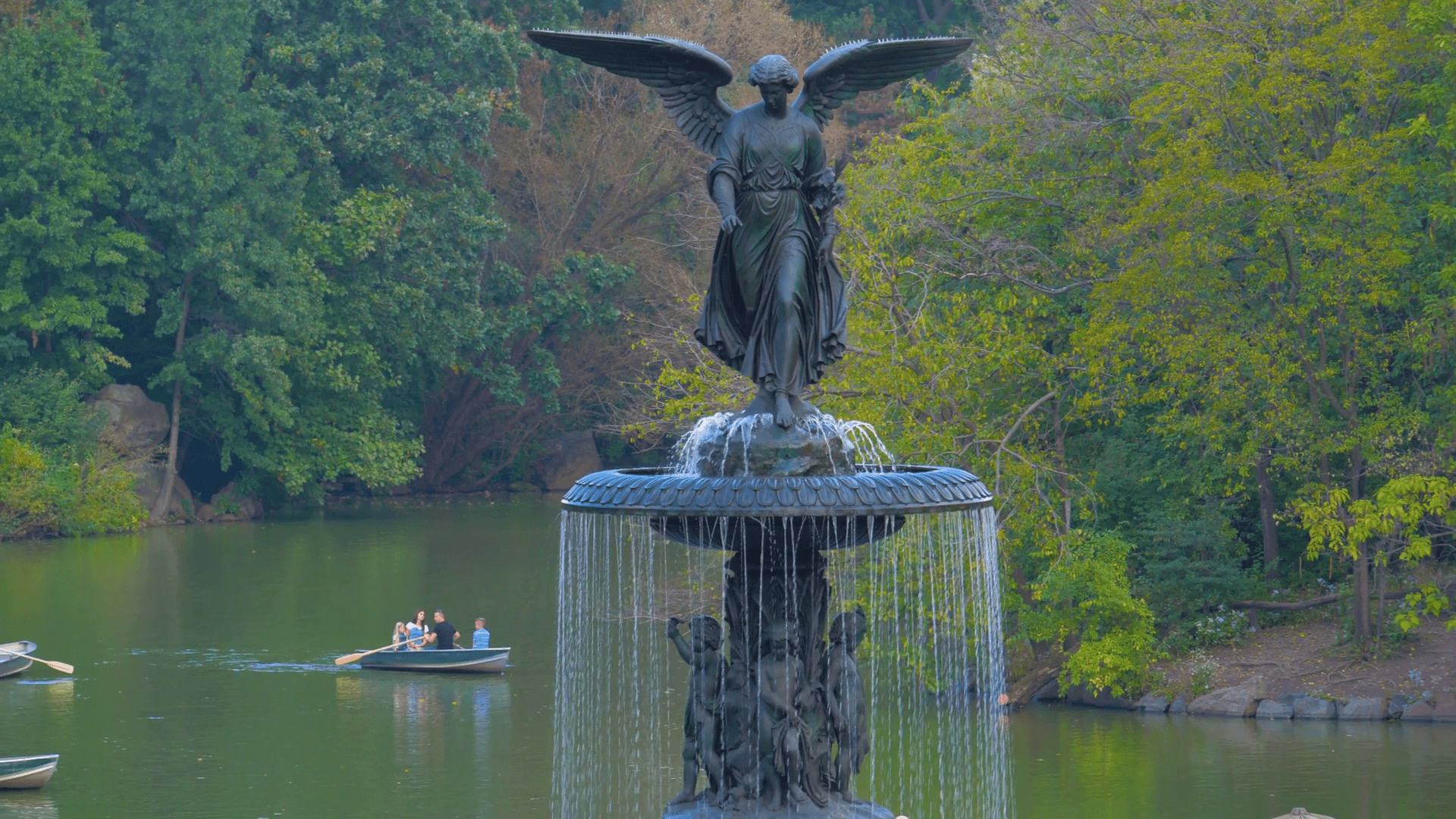 1920x1080 Famous Bethesda Terrace Fountain, Central Park New York Stock Video Footage