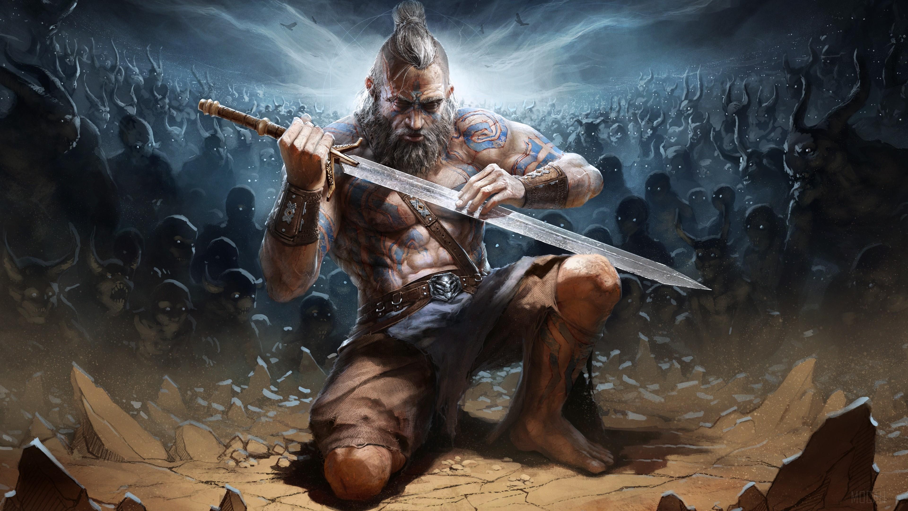 3840x2160 barbarian HD wallpaper, Background