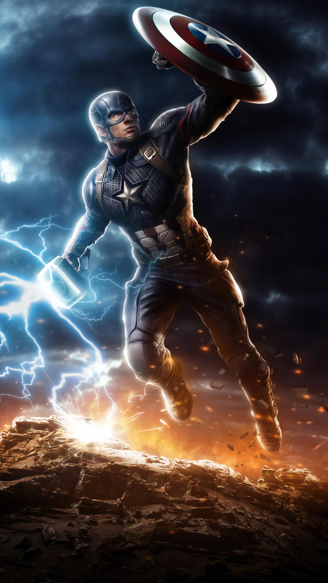 1080x1920 1080x1920 captain america, hd, superheroes, artwork, avengers endgame, for iPhone 8 wallpaper