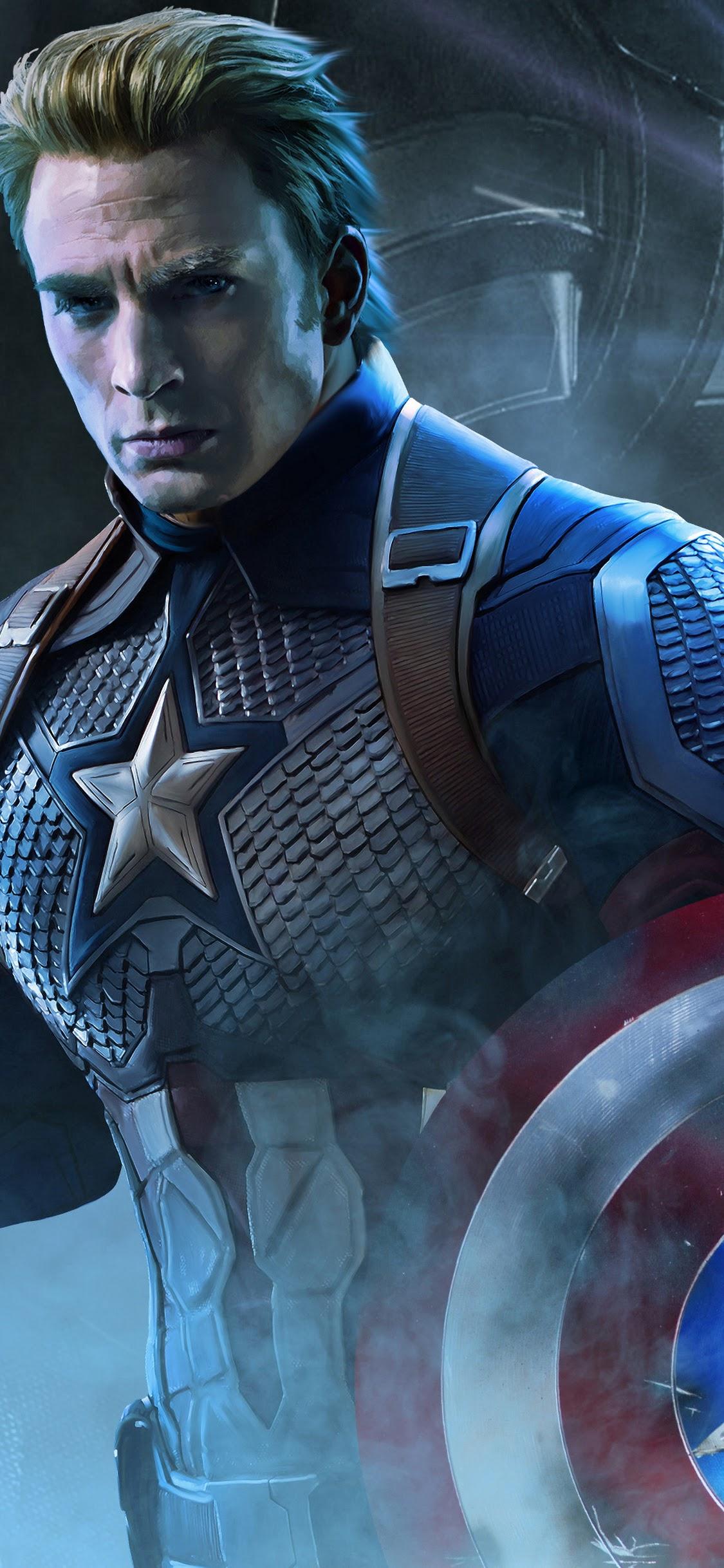 1125x2436 Endgame, Captain America, 4k, Endgame Captain America