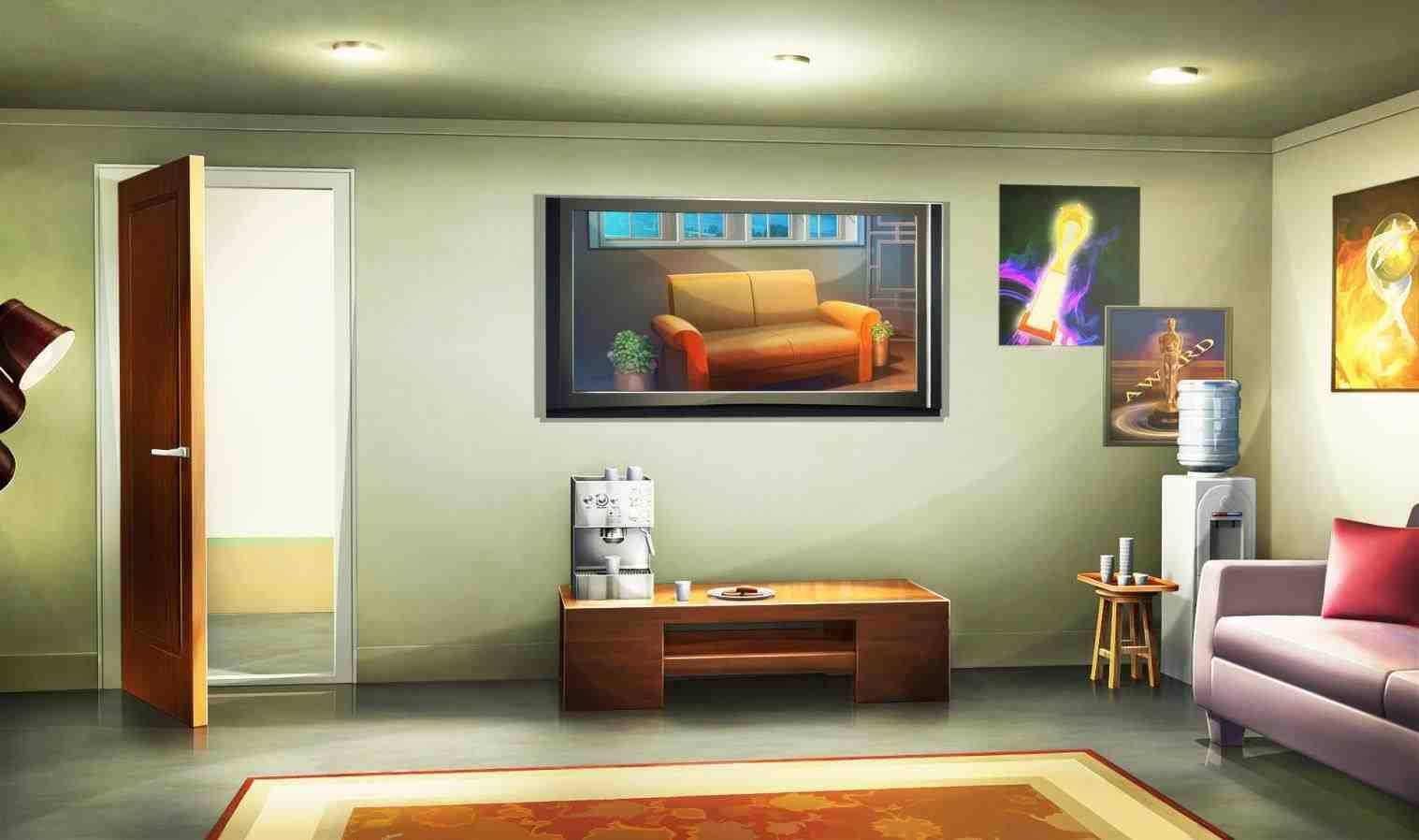 anime living room background