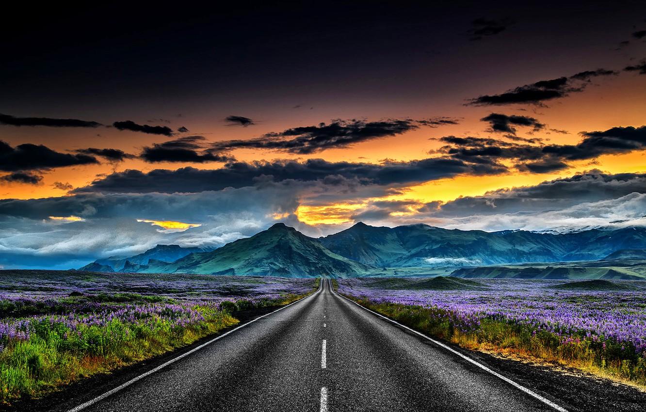 1332x850 Wallpaper Landscapes, Iceland, Road image for desktop, section пейзажи