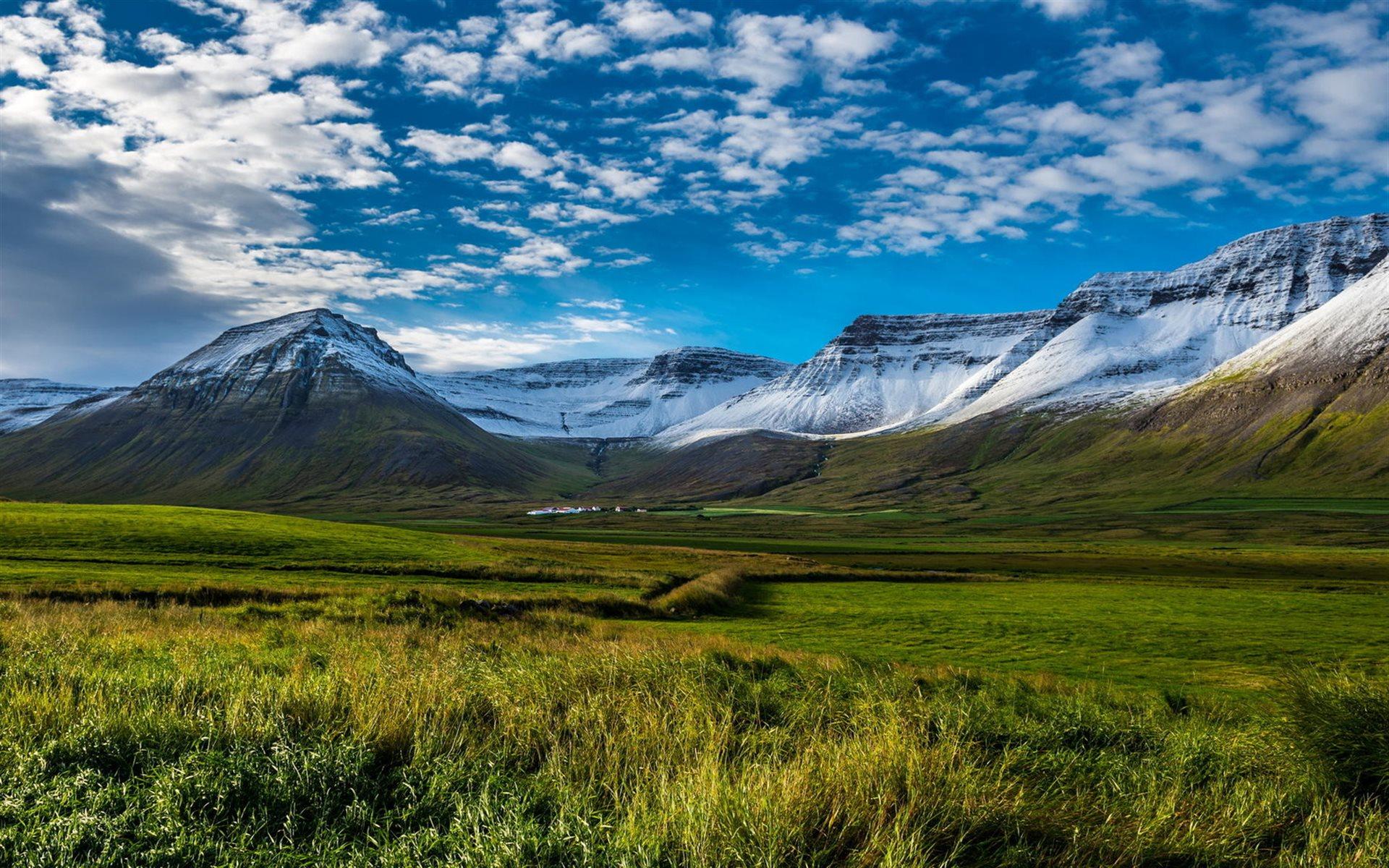 1920x1200 Download wallpaper Iceland, mountains, clouds, sky, meadows, summer for desktop with resolution 1920x1200. High Quality HD picture wallpaper