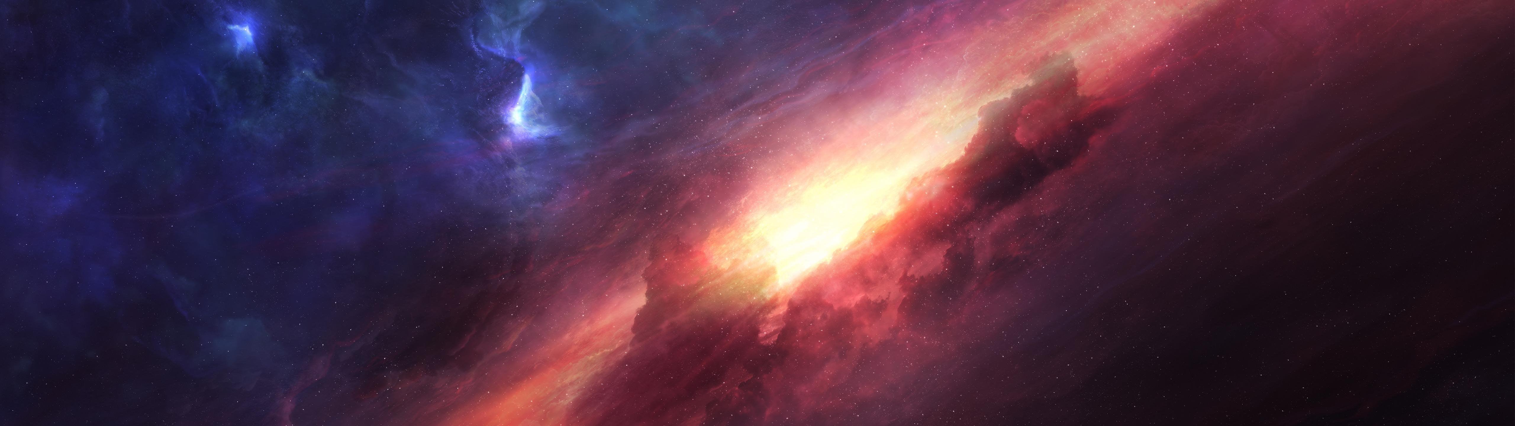5120x1440 Space nebula cropped from 5K Pics: multiwall