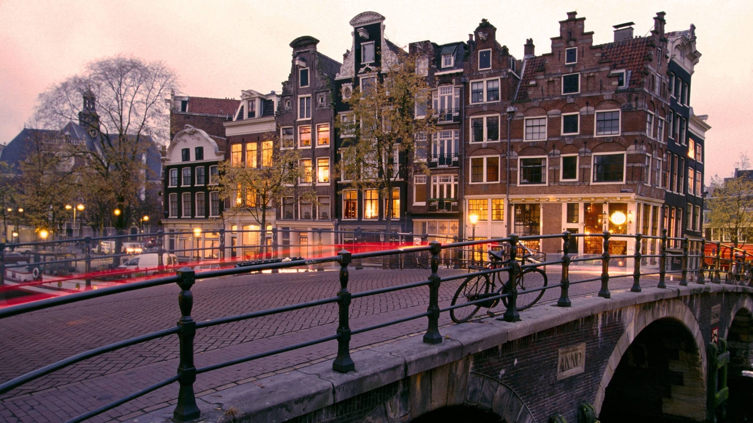 2560x1440 canal, sunrise, amsterdam 1440P Resolution Wallpaper, HD City 4K Wallpaper, Image, Photo and Background