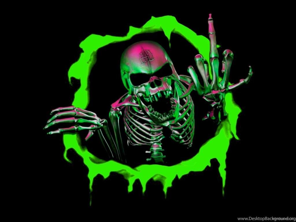 1024x768 Gallery For Green Skull Wallpaper Desktop Background