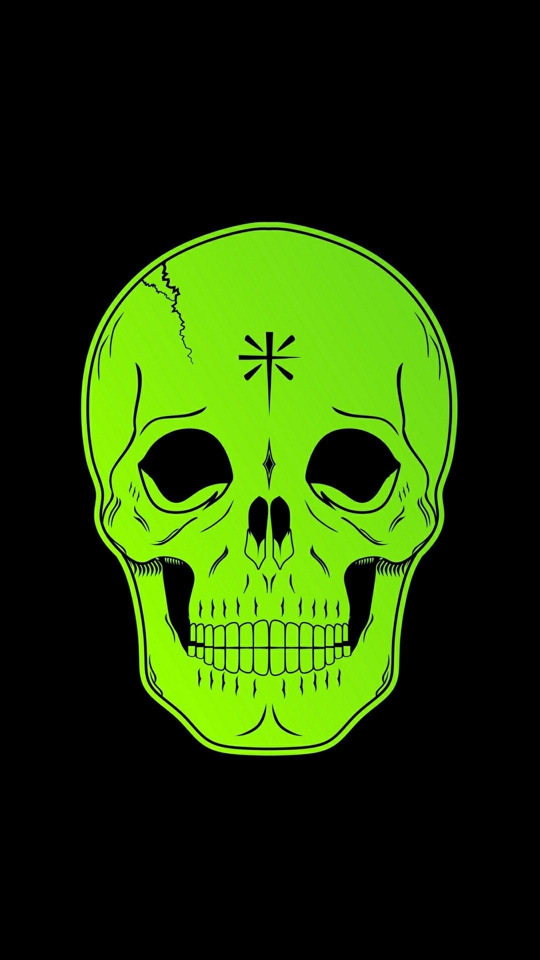 1080x1920 Green Skeleton Android Wallpaper