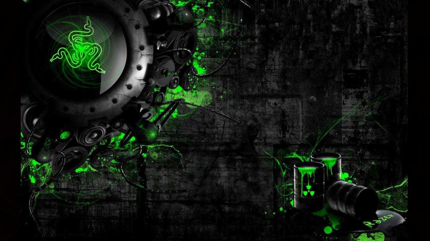 1366x768 Neon green wallpaper HD