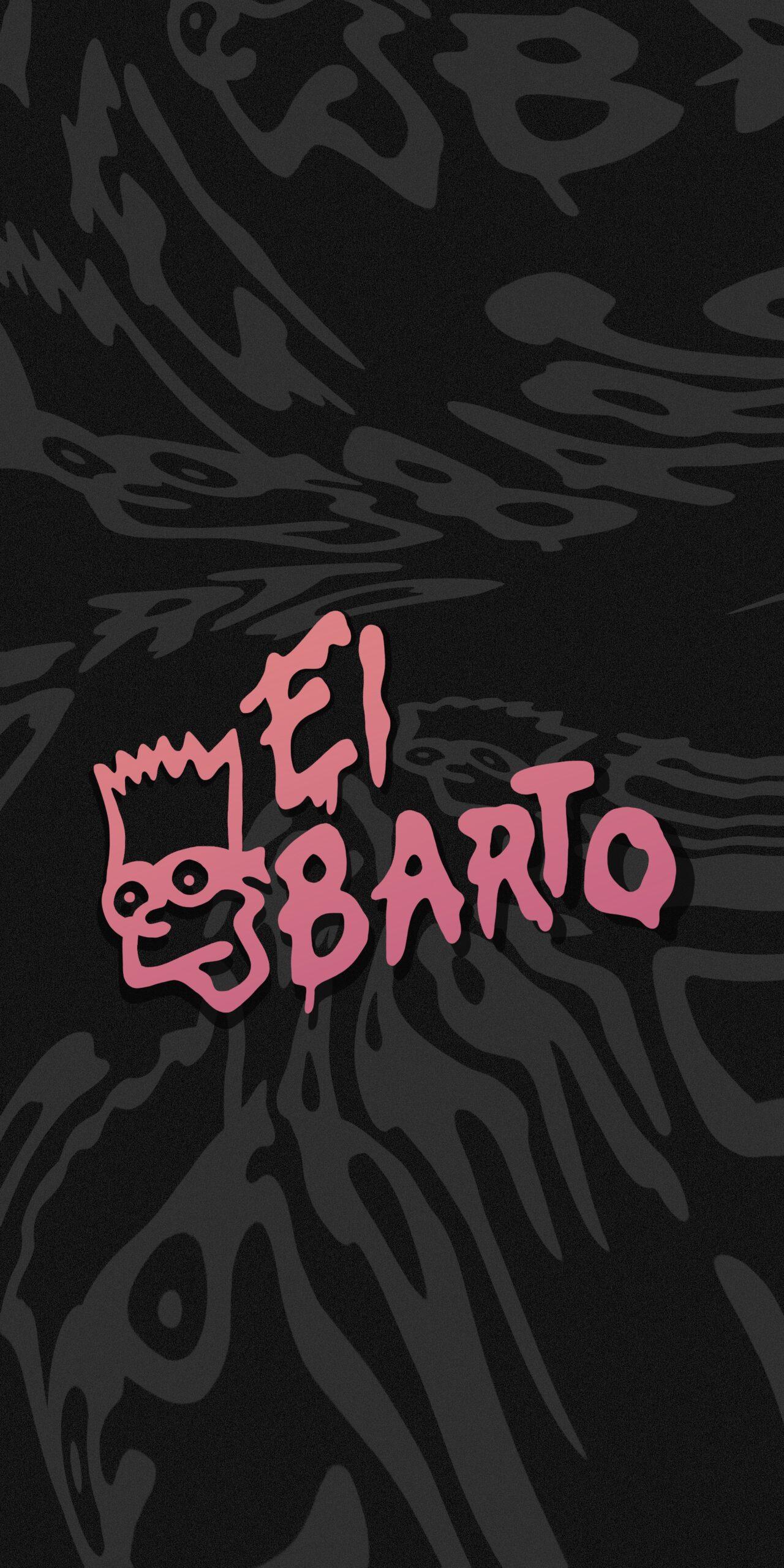 1280x2560 Black Background with Bart Simpson's Tag Wallpaper El Barto