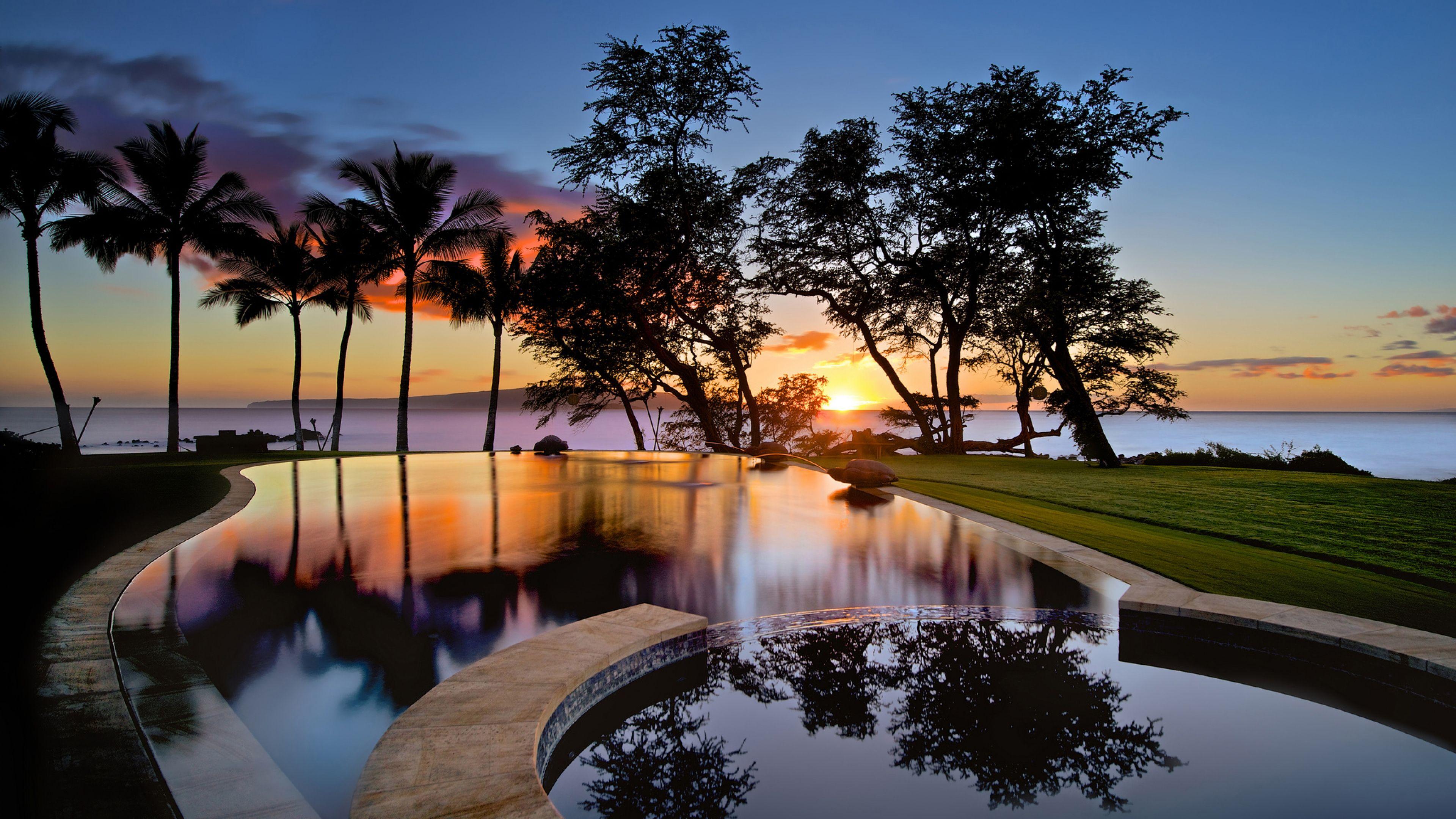 3840x2160 K Ultra HD Hawaii Wallpaper HD Desktop Background x. Sunsets hawaii, Maui resorts, Hawaii resorts