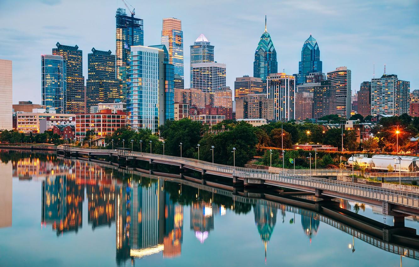 1332x850 Wallpaper the city, river, building, skyscrapers, Philadelphia, river, Philadelphia, Schuylkill image for desktop, section город