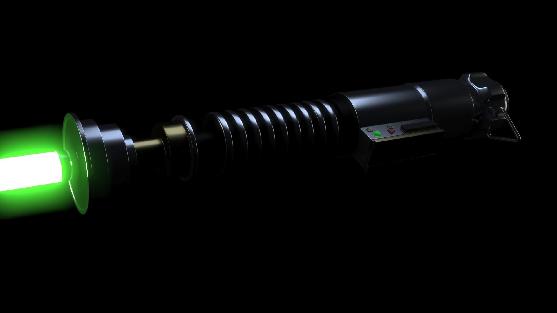 1920x1080 Luke Skywalker lightsaber (on), Lukasz Majchrzak