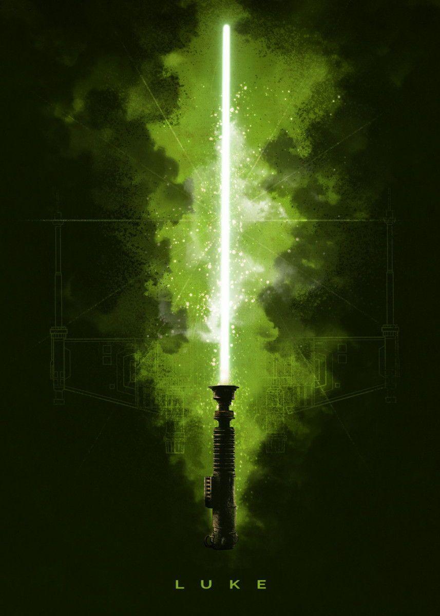 857x1200 Official Star Wars Character Lightsabers Luke Skywalker #Displate artwork by artist Star Wars. Part. Papel de parede star wars, Imagens star wars, Sabre de luz