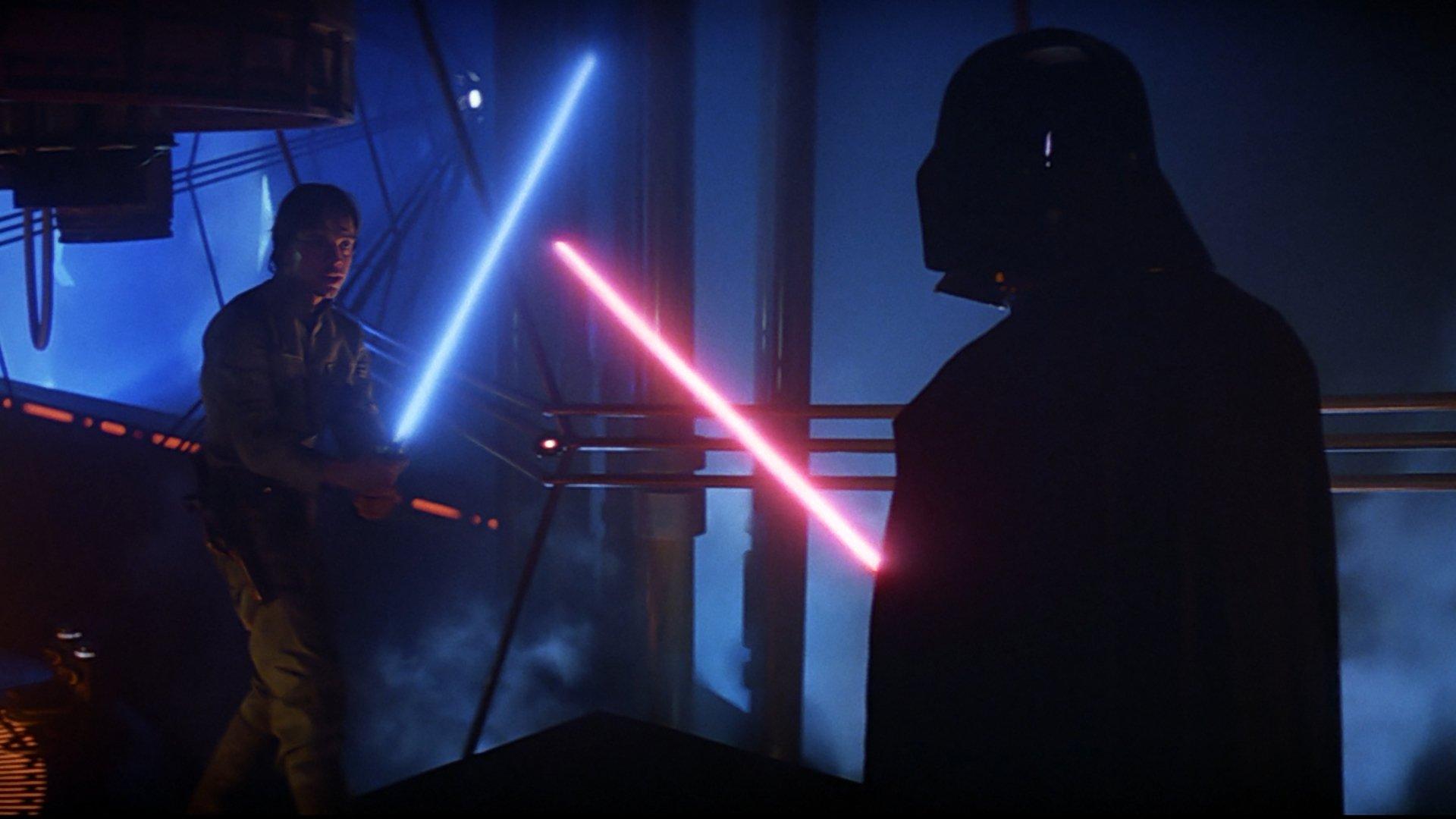 1920x1080 Darth Vader Luke Skywalker and Lightsaber HD Wallpaper