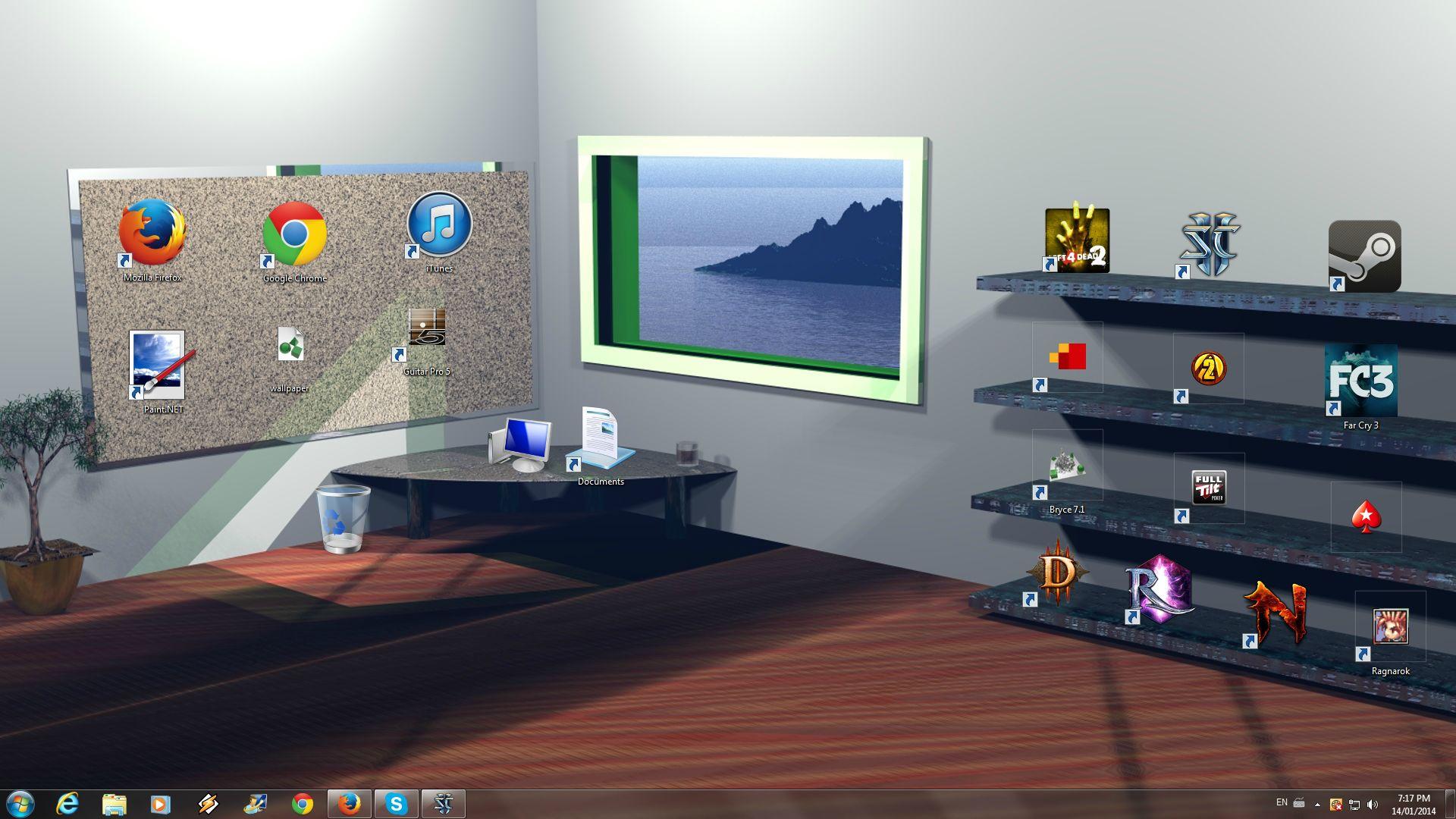 1920x1080 shelf desktop wallpaper, room, screenshot, technology, furniture, games