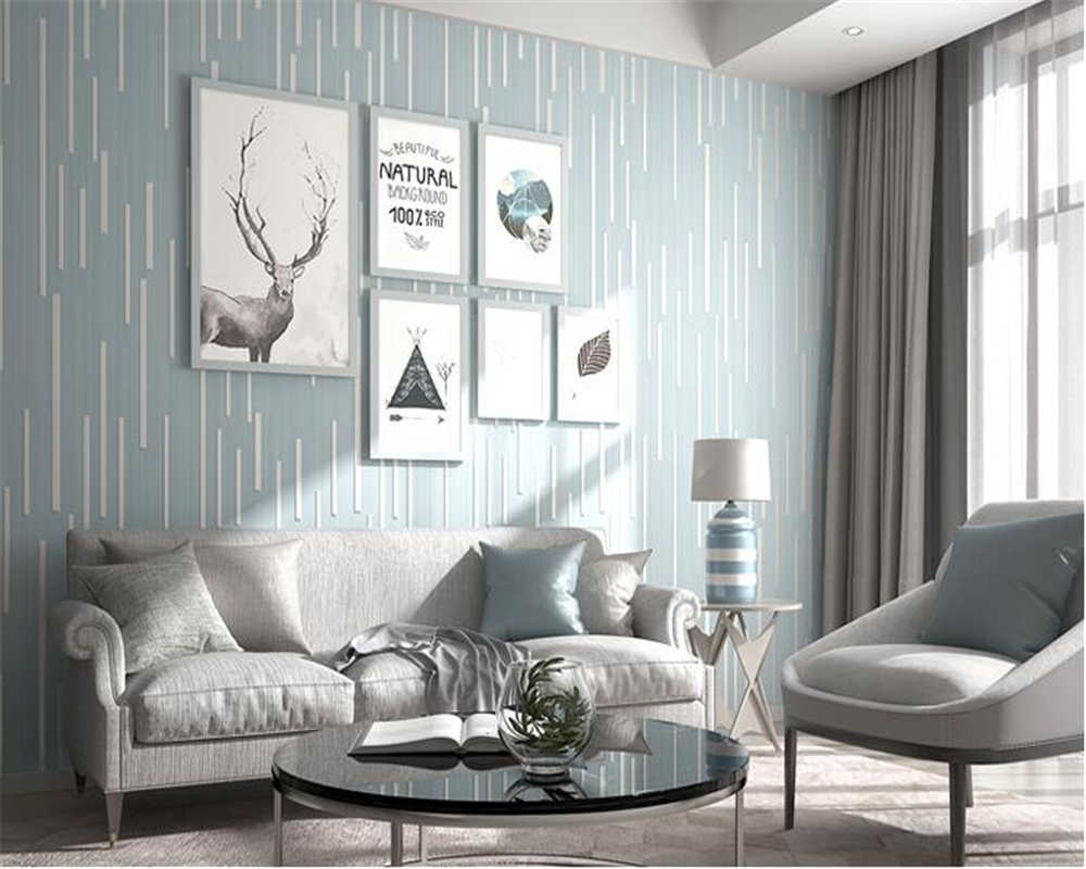 1000x800 Beibehang Modern fashion European style wallpaper Plain vertical line living room desktop background wallpaper for walls 3 d. wallpaper roll. wallpaper tvlight blue and brown bedding
