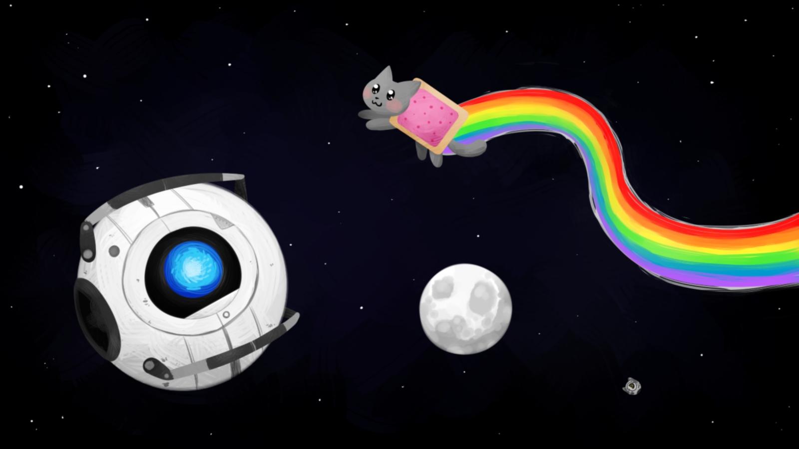 1600x900 Download Wallpaper, Download 1600x900 portal outer space nyan cat wheatley 1600x900 wallpaper Animals HD Wallpaper, Hi Res Animals Wallpaper, High Definition Wallpaper