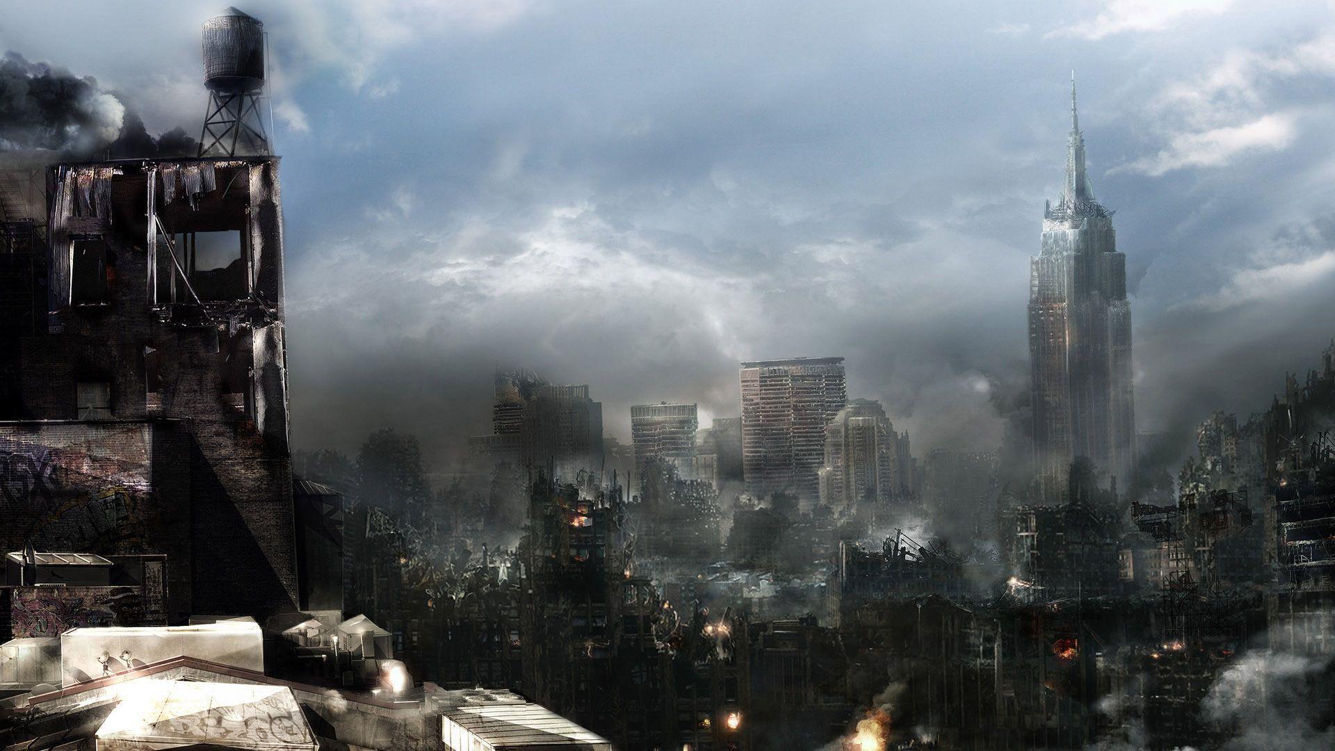 1920x1080 Destroyed City Background