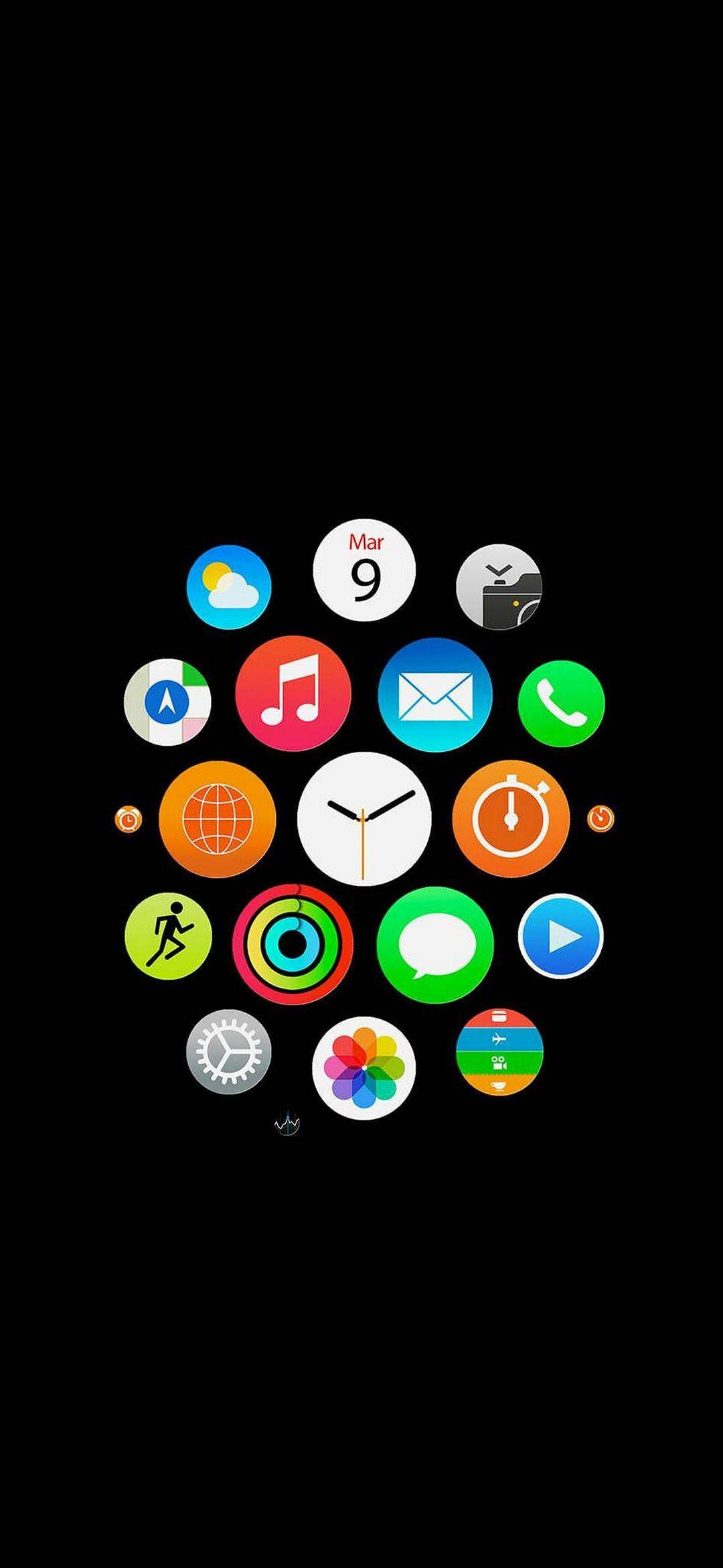 1080x2340 Apple Watch Dark Wallpaper for Mobile Phone Full HD