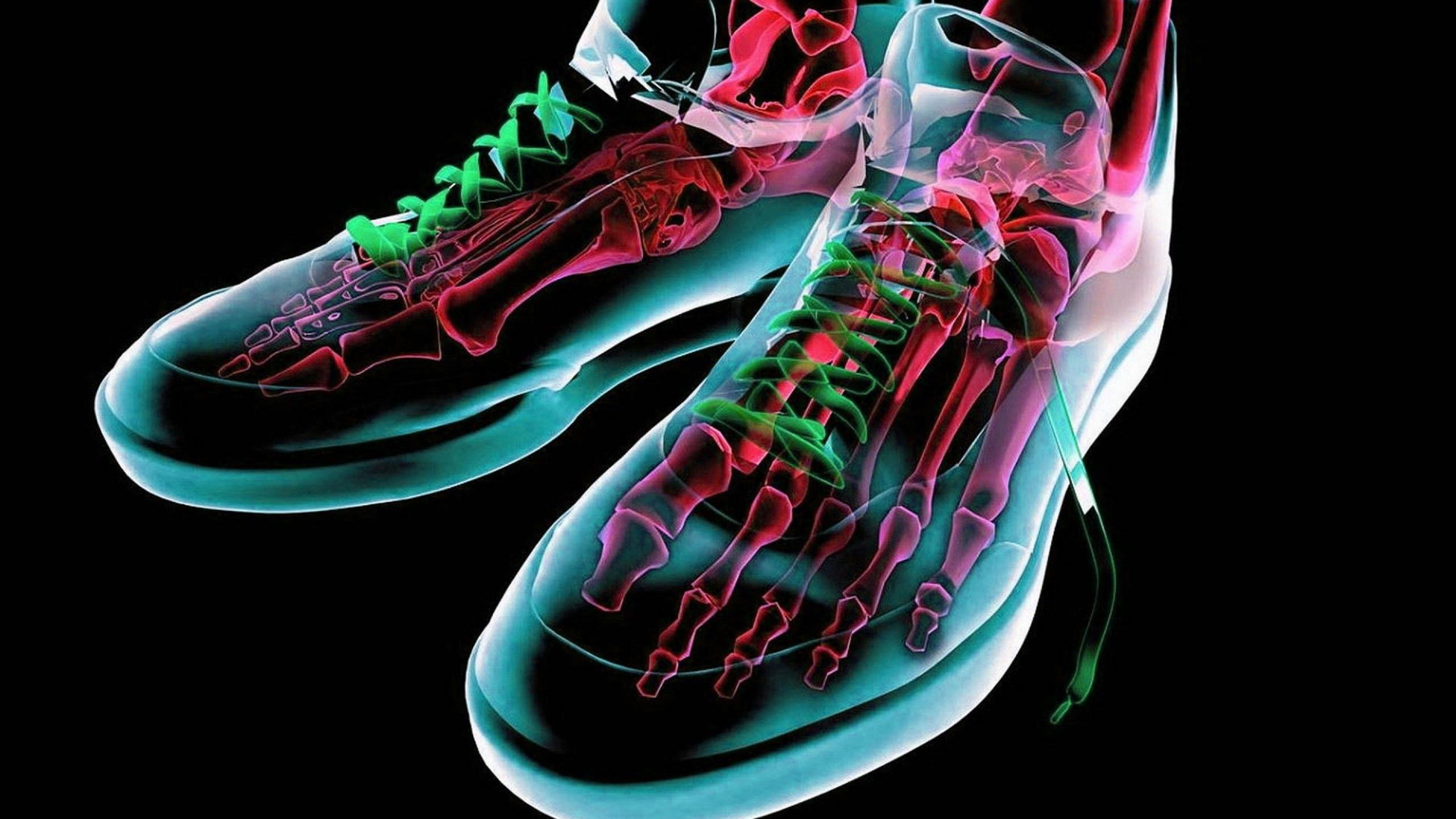 2560x1440 Neon Shoes Bones HD Neon Wallpaper