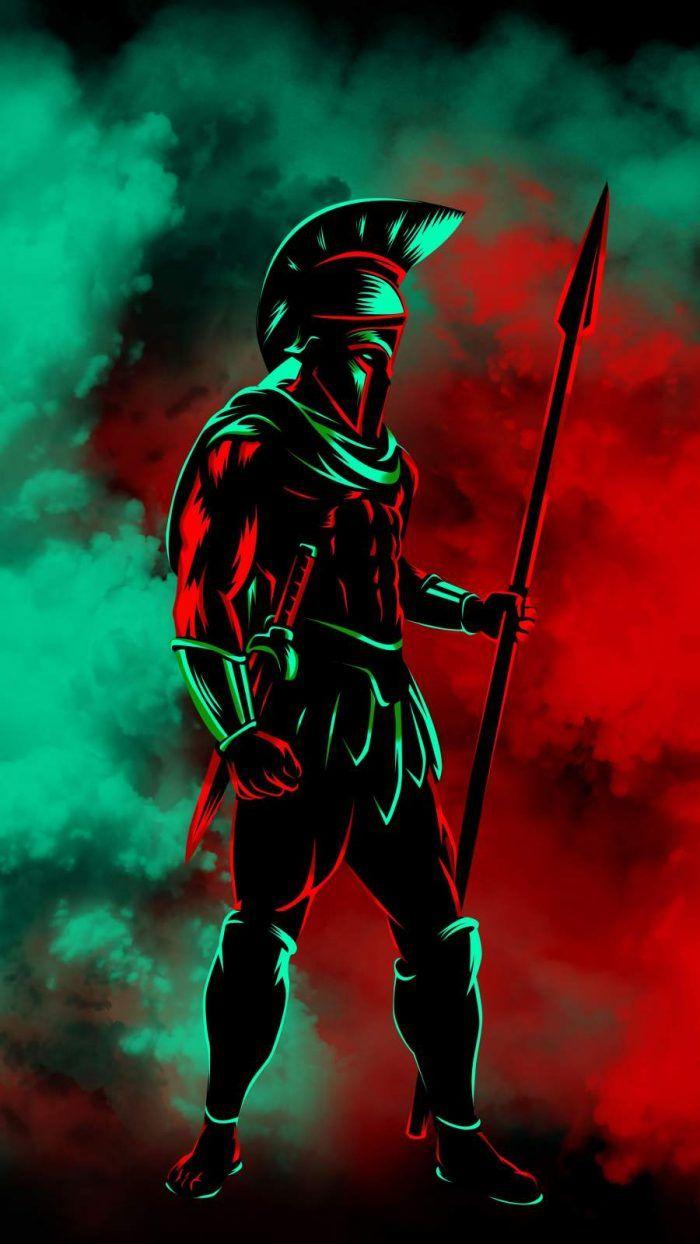 700x1244 Spartan Warrior iPhone Wallpaper