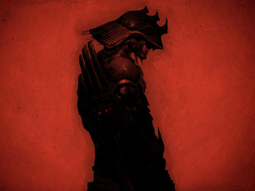 1024x768 Japanese Warrior Wallpaper
