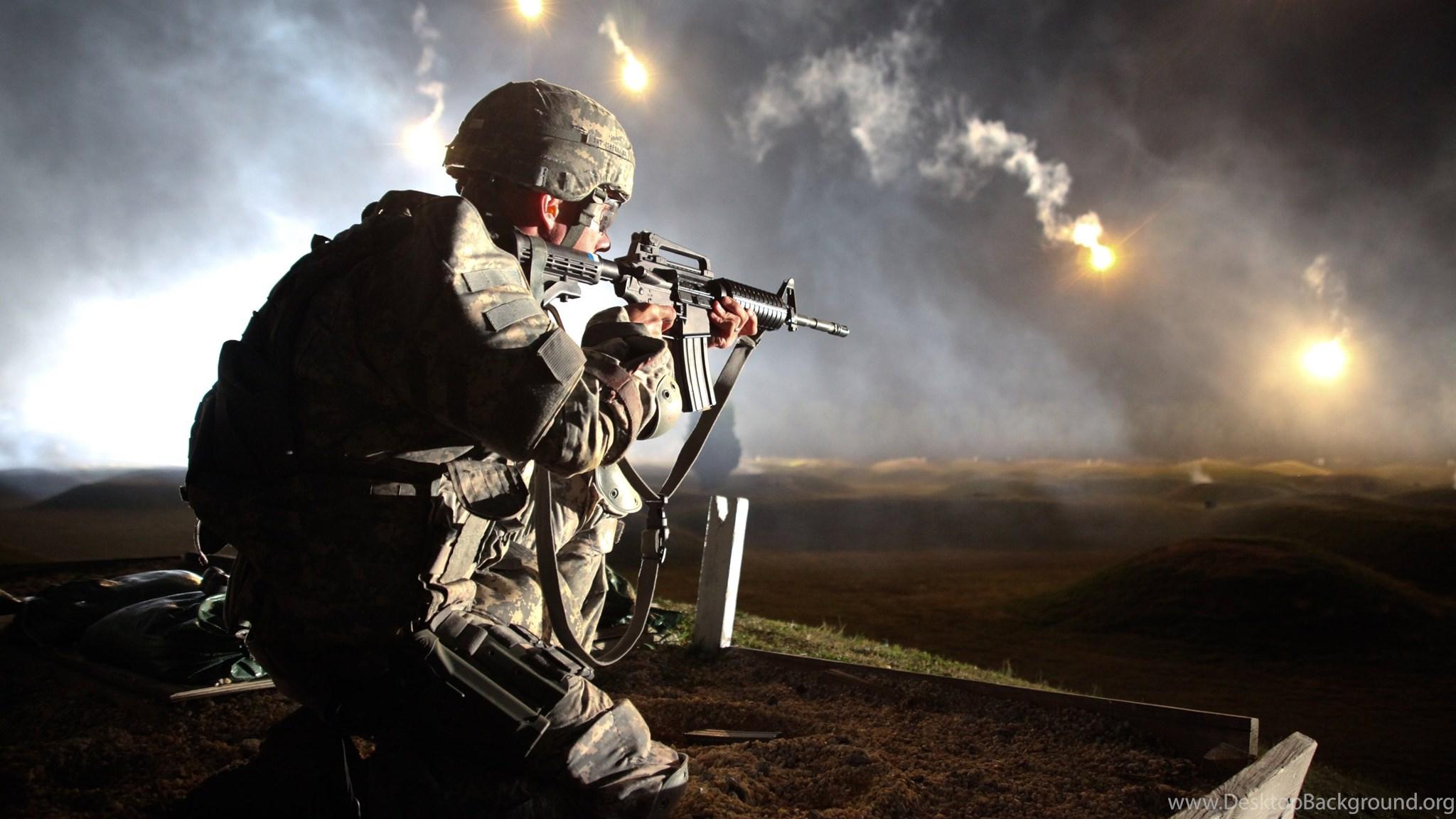 2048x1152 Soldier Ready To Shoot Military Wallpaper HD Desktop Background