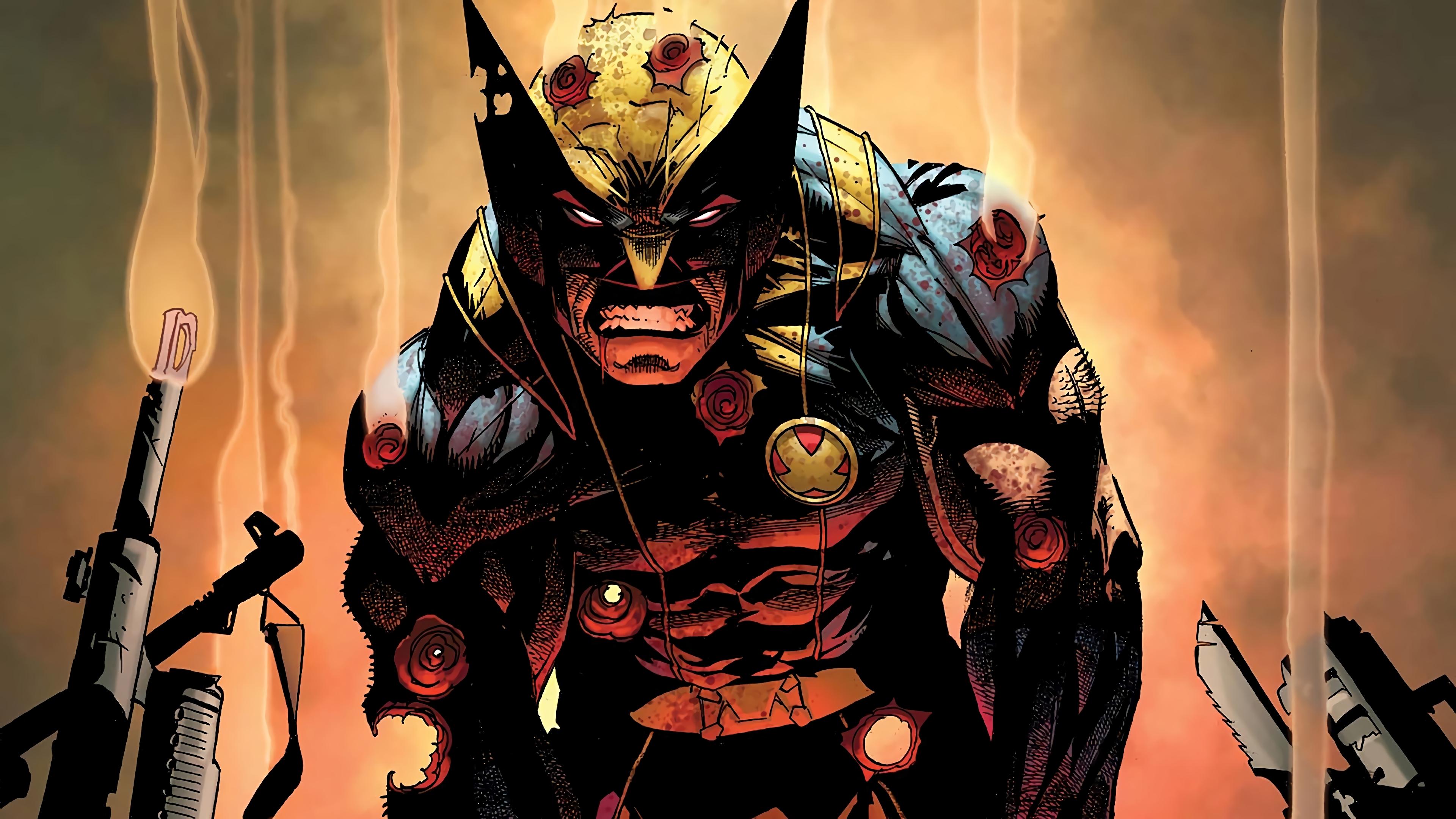 3840x2160 Wolverine Wounds Bullet Hole Marvel Comics 4K