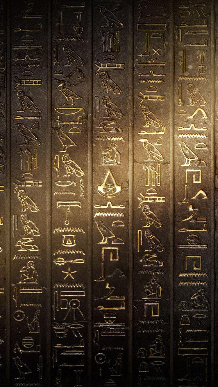 750x1334 Hieroglyphics AC Origins phone wallpaper. Assassins creed, Assassins creed origins, Assassin's creed