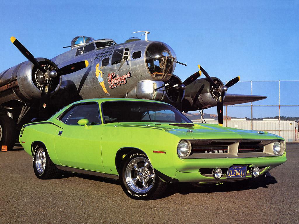 1024x768 1970 Plymouth Cuda Wallpaper