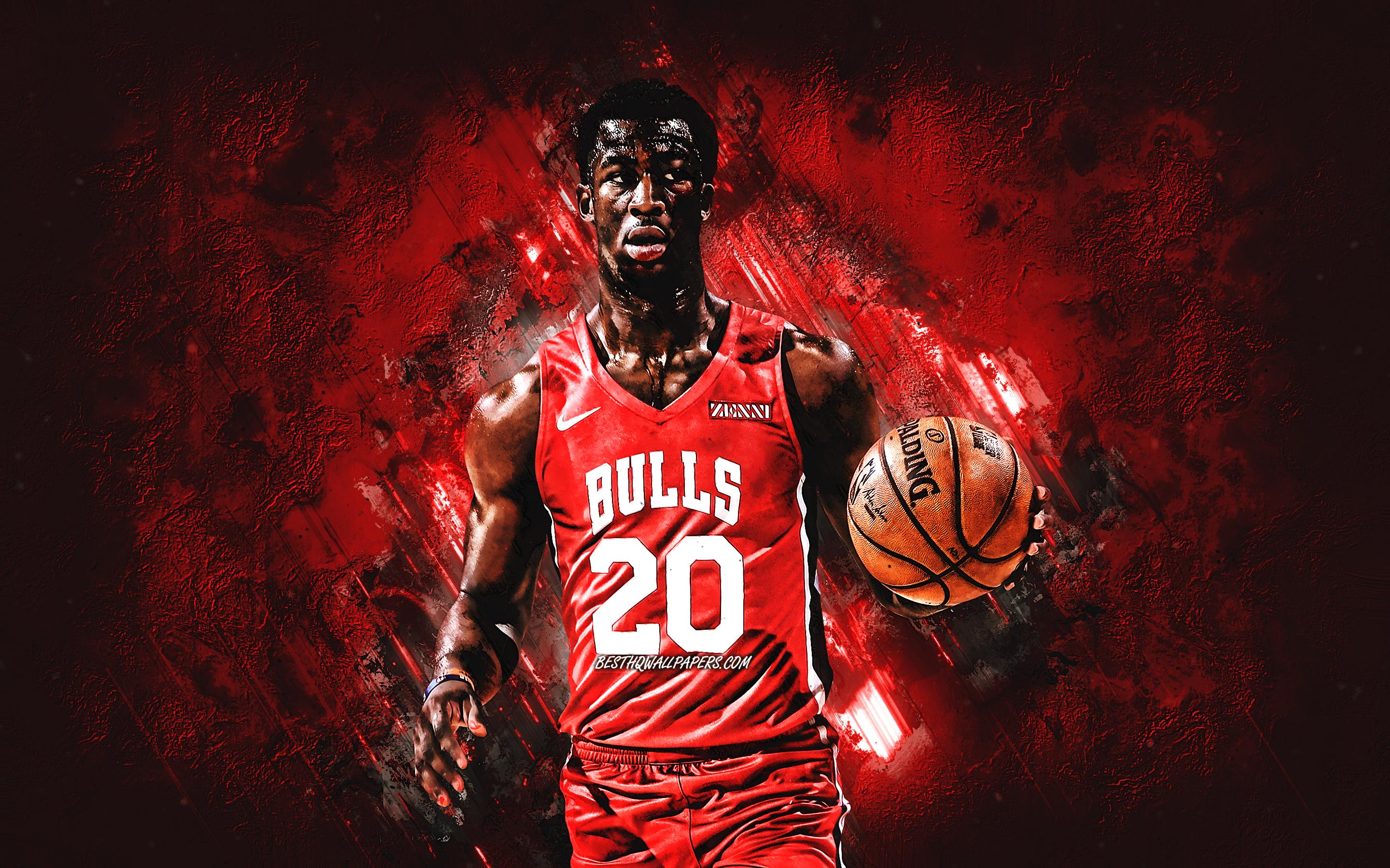 2880x1800 Download wallpaper Adam Mokoka, NBA, Chicago Bulls, red stone background, American Basketball Player, portrait, USA, basketball, Chicago Bulls players for desktop with resolution 2880x1800. High Quality HD picture wallpaper