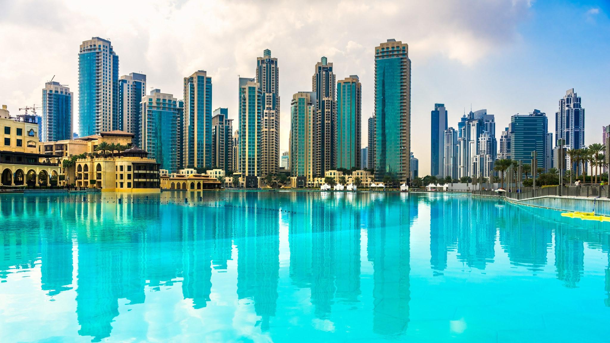 2048x1152 Daytime wallpaper, asia, uae, tourism, downtown, dubai, tower block, sky • Wallpaper For You HD Wallpaper For Desktop & Mobile