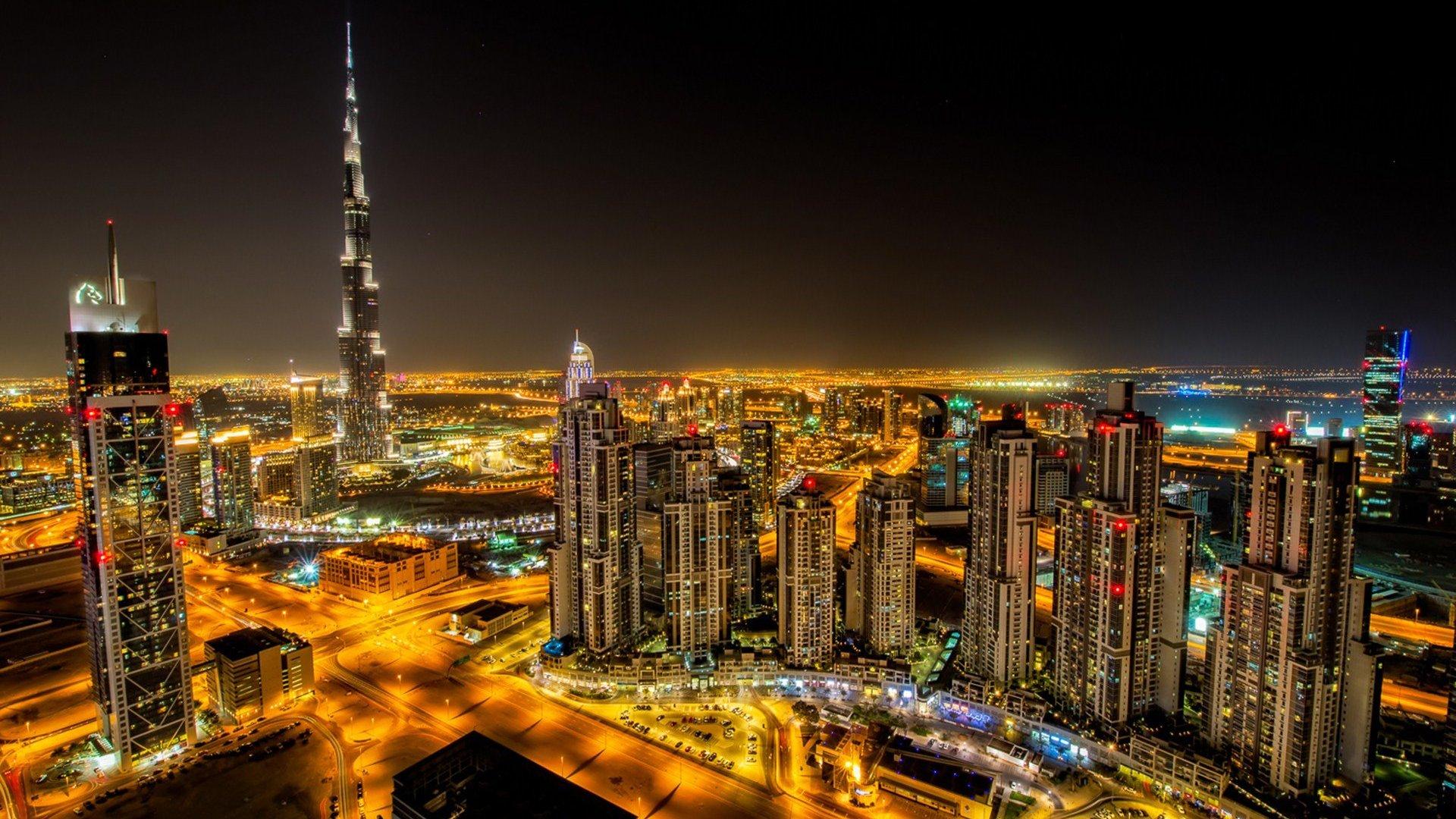 1920x1080 Dubai Downtown At Night