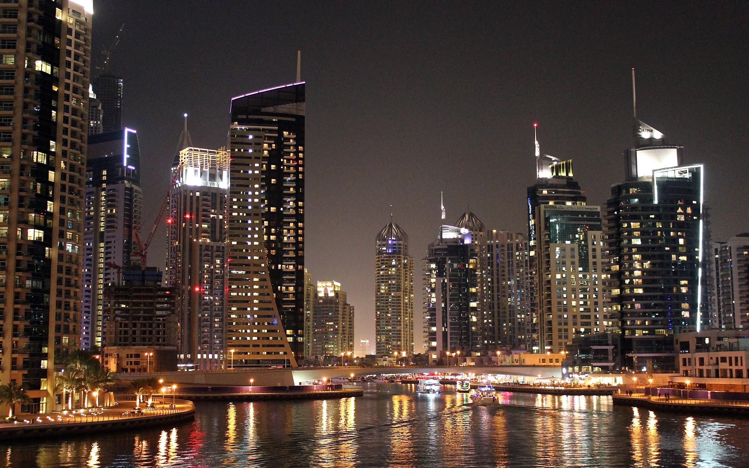 2560x1600 dubai, City, Night Wallpaper HD / Desktop and Mobile Background