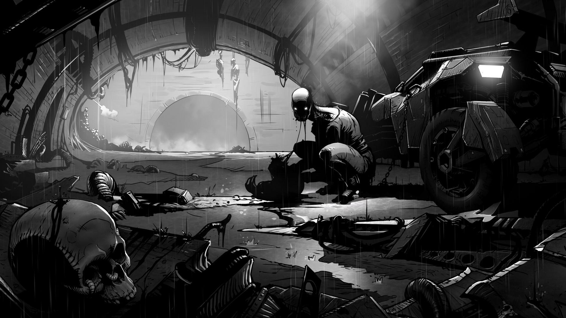 1920x1080 dark, monochrome, artwork, 66 wallpaper