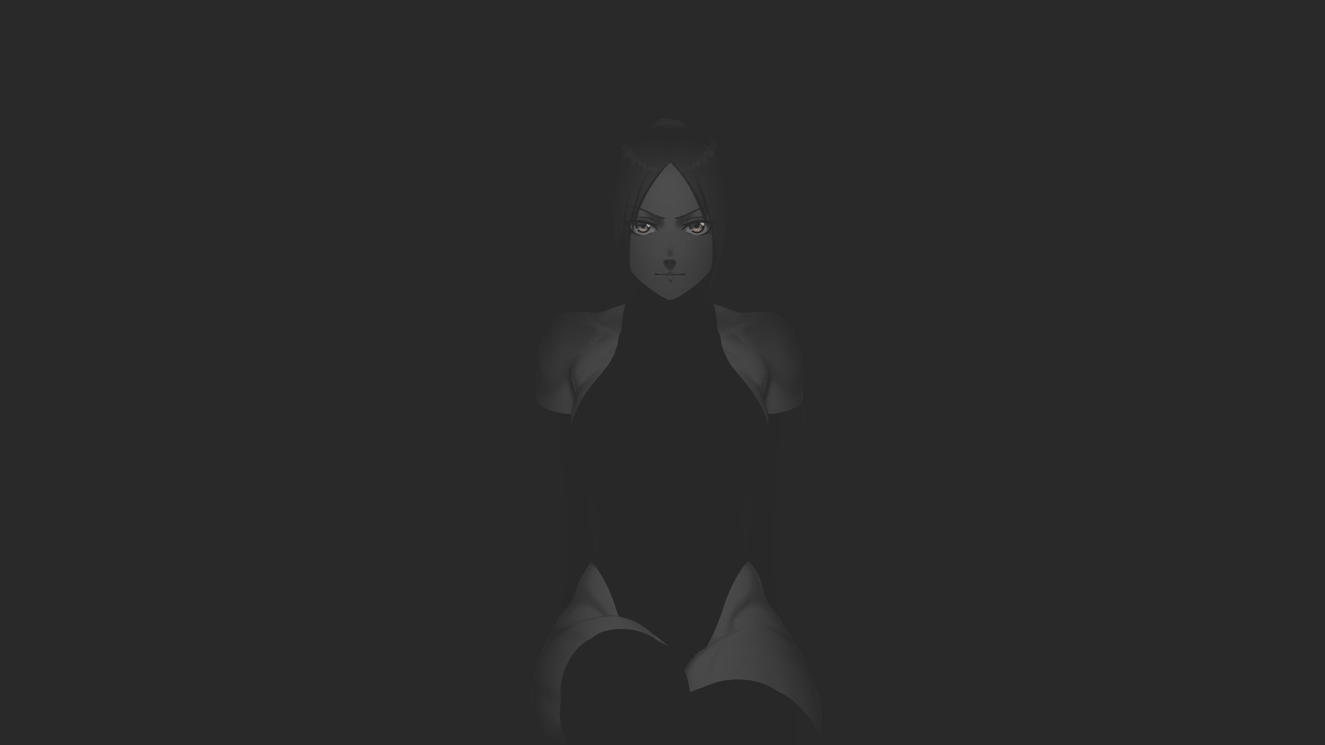 1920x1080 Anime Manga Anime Girls Fan Art Uniform Illustration Dark Background Minimalism Monochrome Bleach Sh Wallpaper:1920x1080