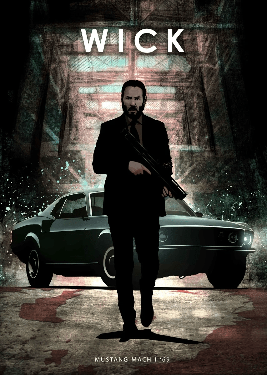 854x1200 John Wick' Poster by Eden Design. Displate. Eden design, Cars movie, Movie posters minimalist