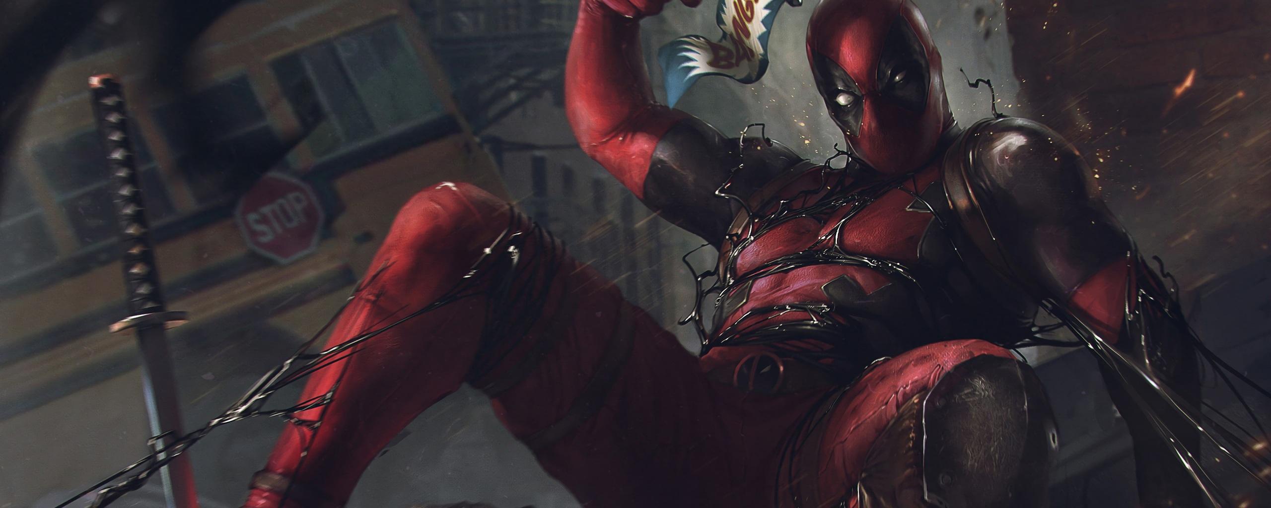 2560x1024 Wallpaper 4k Deadpool Venom Symbiote Marvel Comics 4K Wallpaper 4k Wallpaper