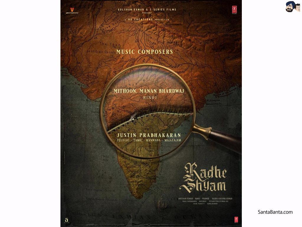 1024x768 Poster of Indian romantic drama film, `Radhe Shyam` by Radha Krishna Kumar