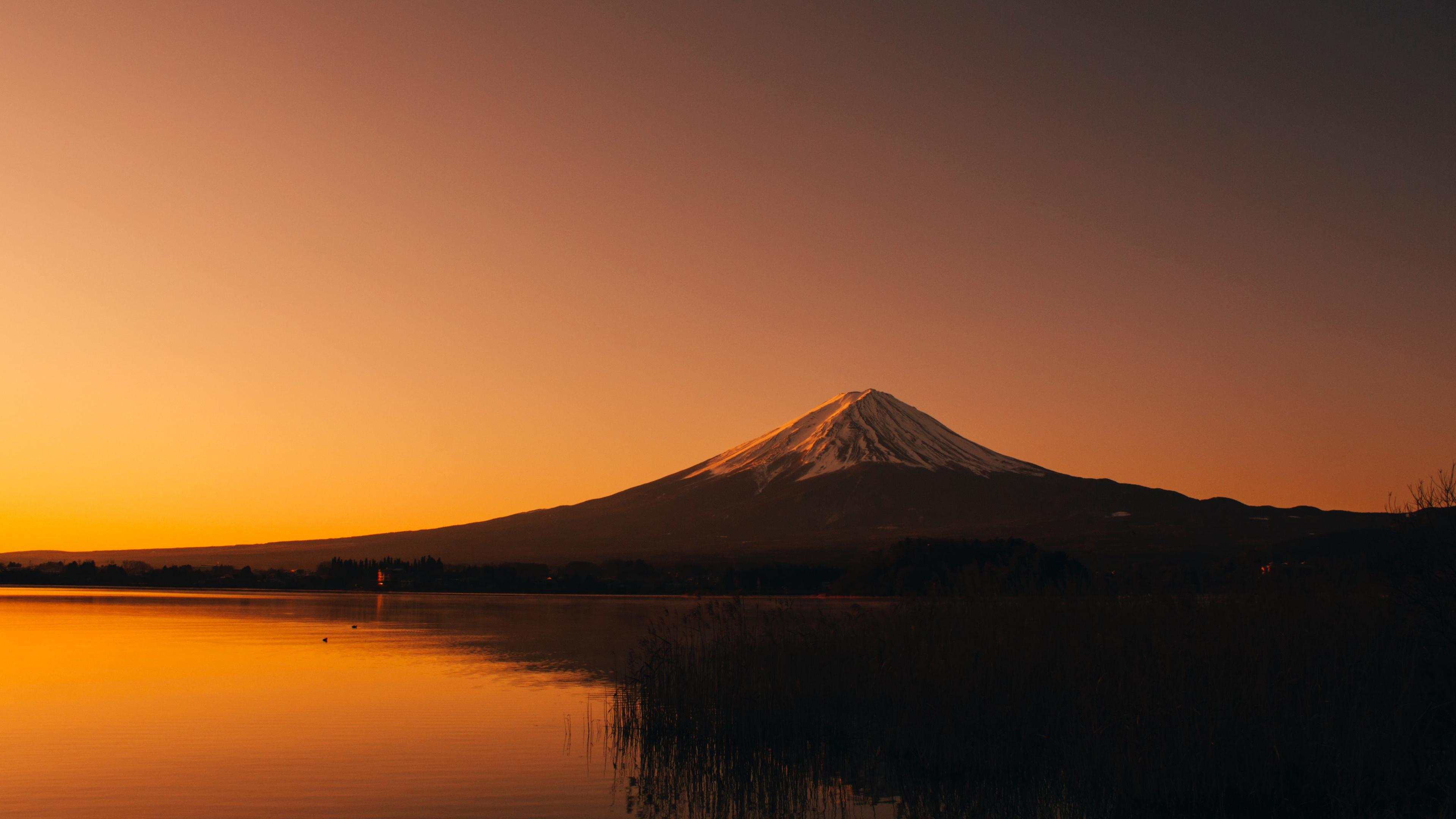 3840x2160 Download Lake Kawaguchi, Mount Fuji, mountain, nature, sunset wallpaper, 3840x 4K UHD 16: Widescreen