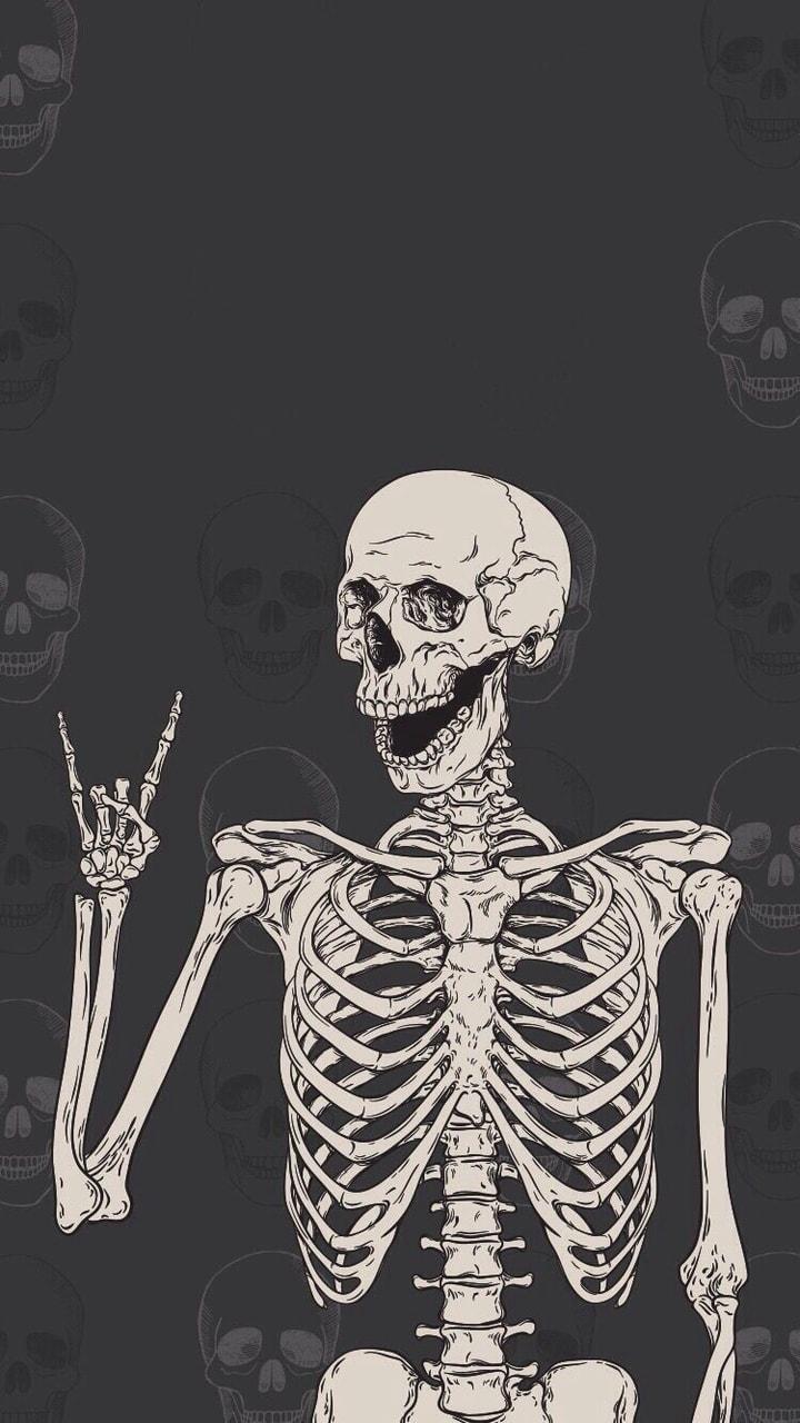 720x1280 black and white, skeleton and funny
