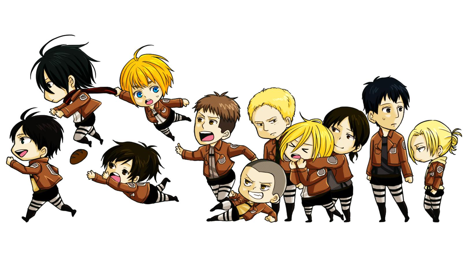 1600x960 hd wallpaper: Attack on Titan Chibi 0907