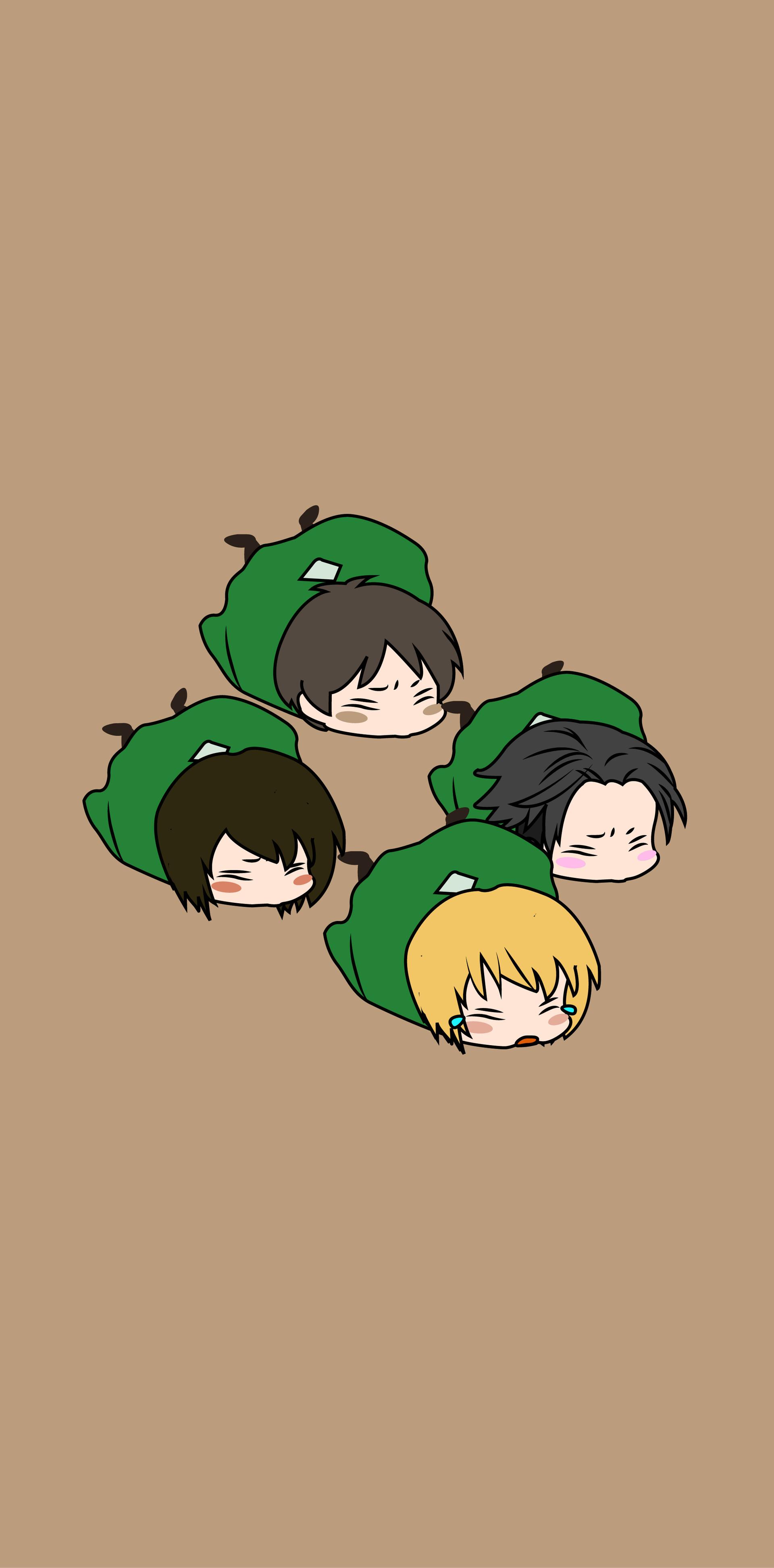 1920x3887 Attack on Titan chibi free wallpaper, Flat bunnyy