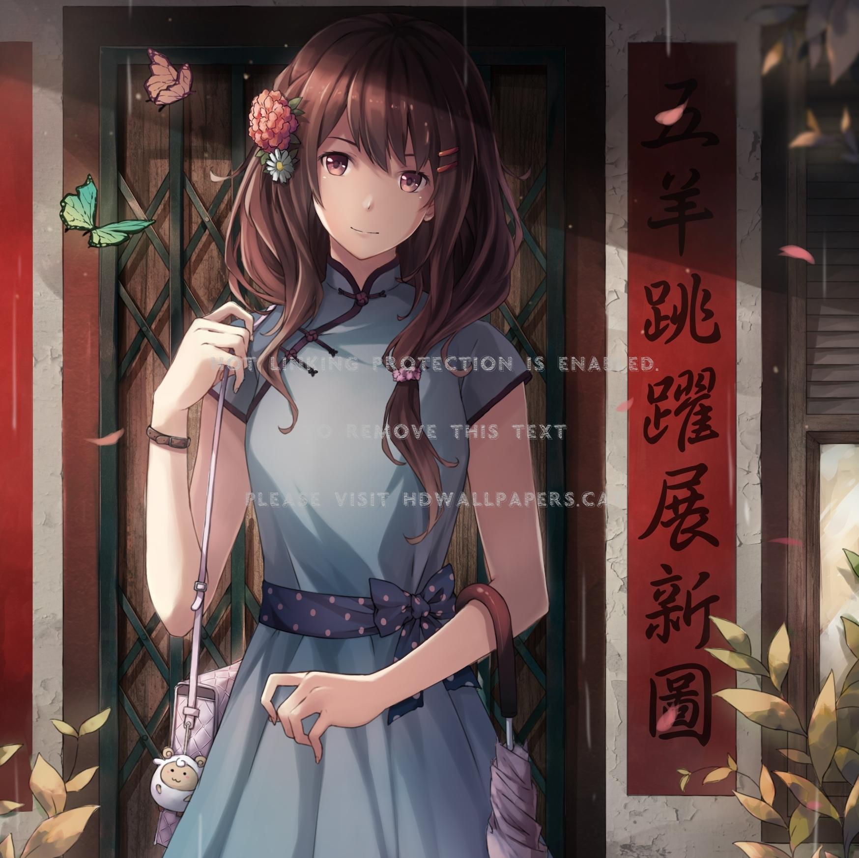 1748x1747 new year visit bag chinese HD cg anime lady