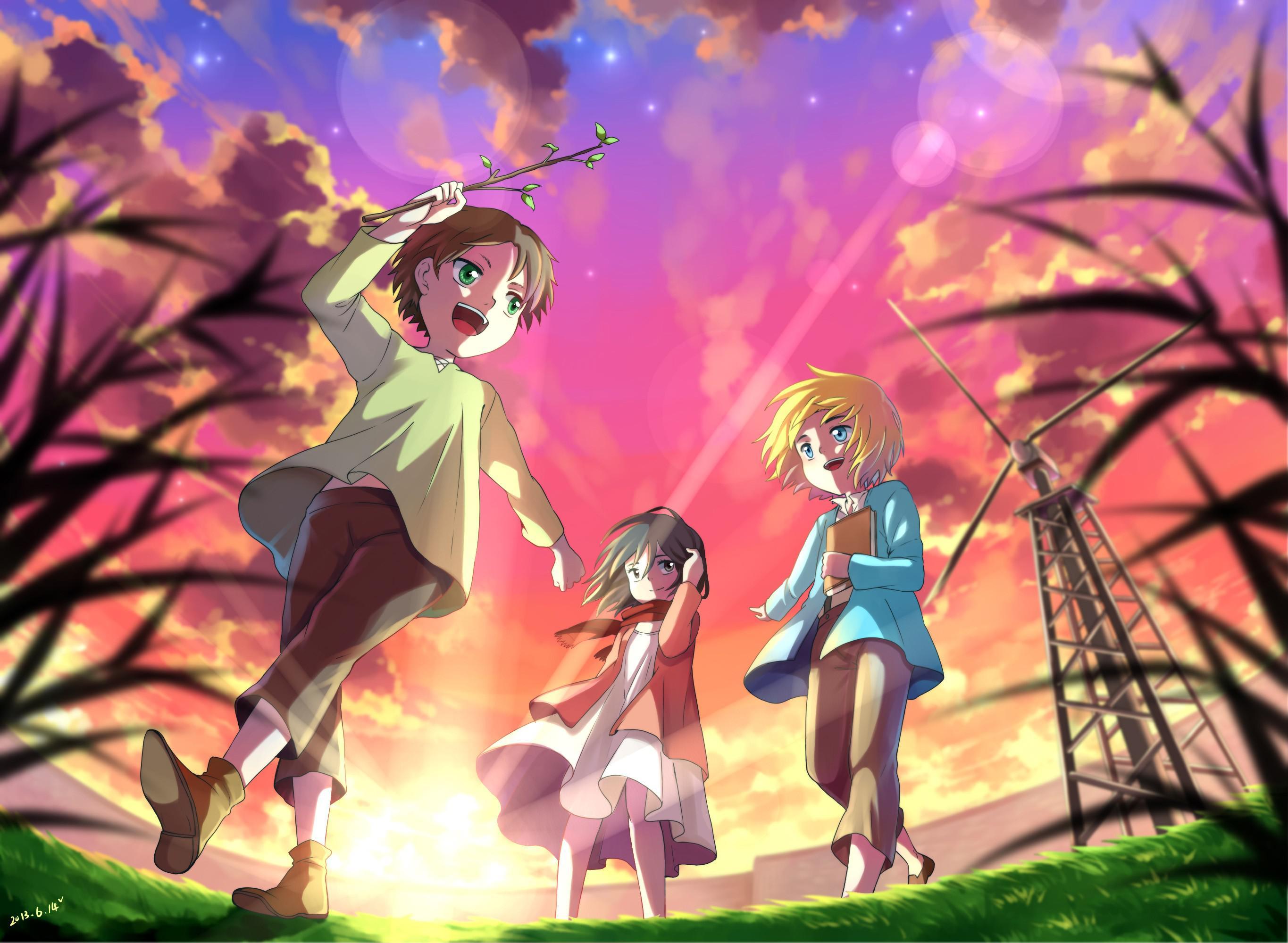 2730x2000 Hd Anime Girls Shingeki Kyojin Mikasa Ackerman Eren On Titan All iPhone